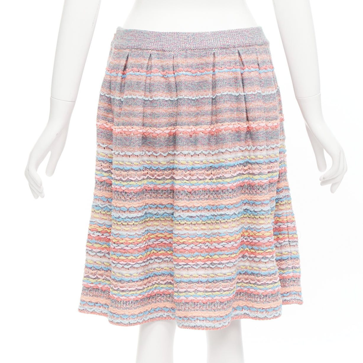 Chanel CHANEL 18P rainbow silk cotton cashmere ribbon tweed knee length skirt FR40 L Size 30" / US 8 / IT 44 - 5 Thumbnail