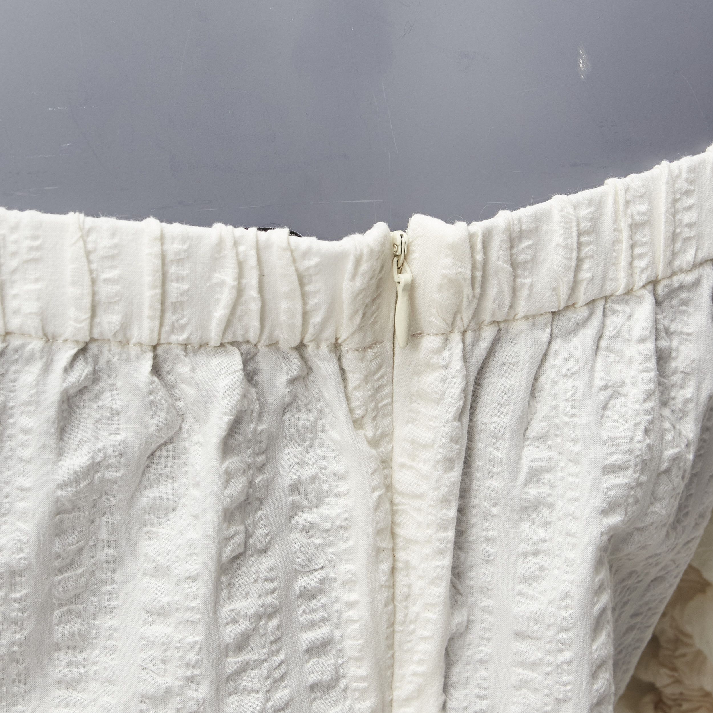 Rejina Pyo REGINA PYO cream cotton square neck ruched puff sleeves cropped peasant top S Size S / US 4 / IT 40 - 8 Thumbnail