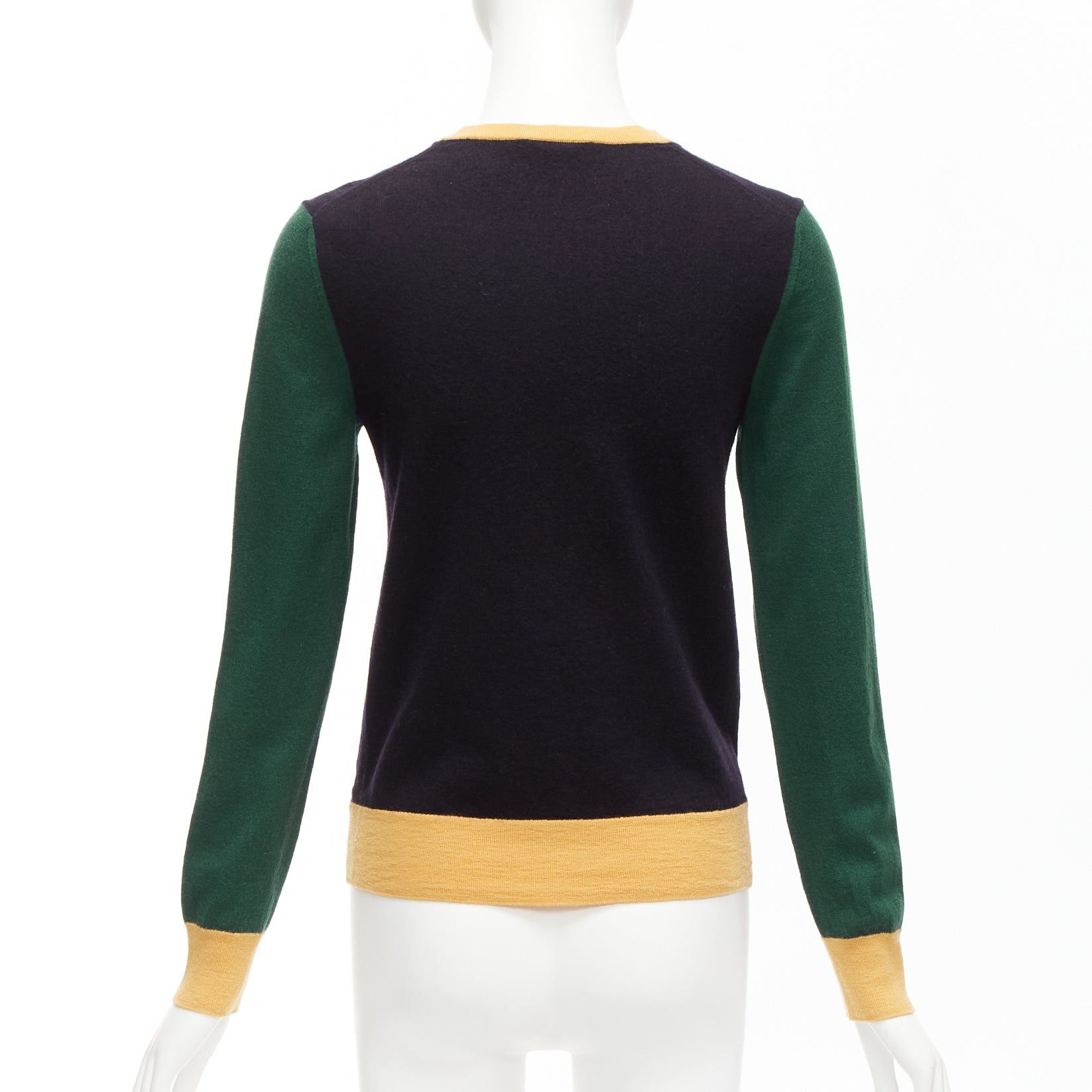 Tory Burch TORY BURCH 100% merino wool colorblocked logo button cardigan sweater M Size M / US 6-8 / IT 42-44 - 6 Thumbnail