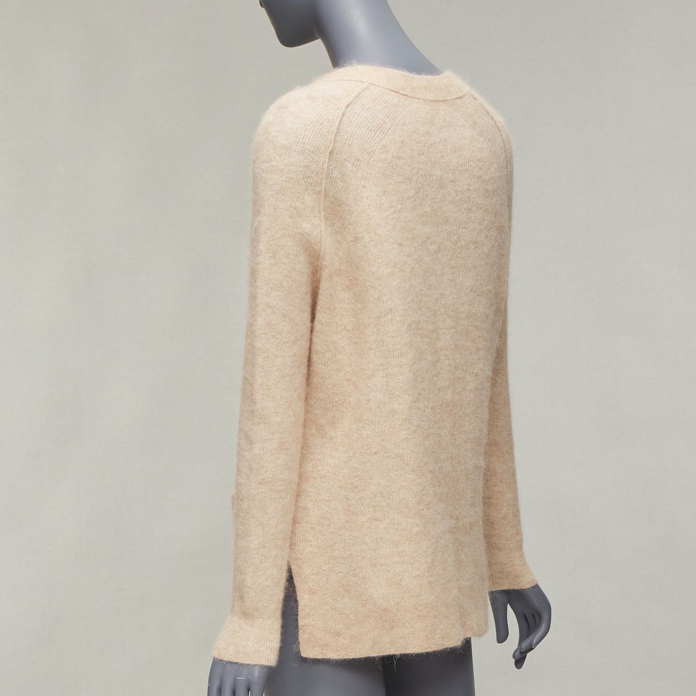 Acne Studios ACNE STUDIOS beige alpaca wool blend patch pocket large button front cardigan XS Size S / US 4 / IT 40 - 6 Thumbnail