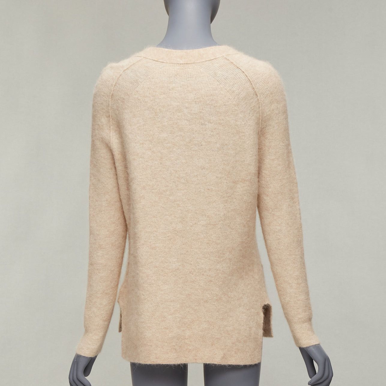 Acne Studios ACNE STUDIOS beige alpaca wool blend patch pocket large button front cardigan XS Size S / US 4 / IT 40 - 5 Thumbnail