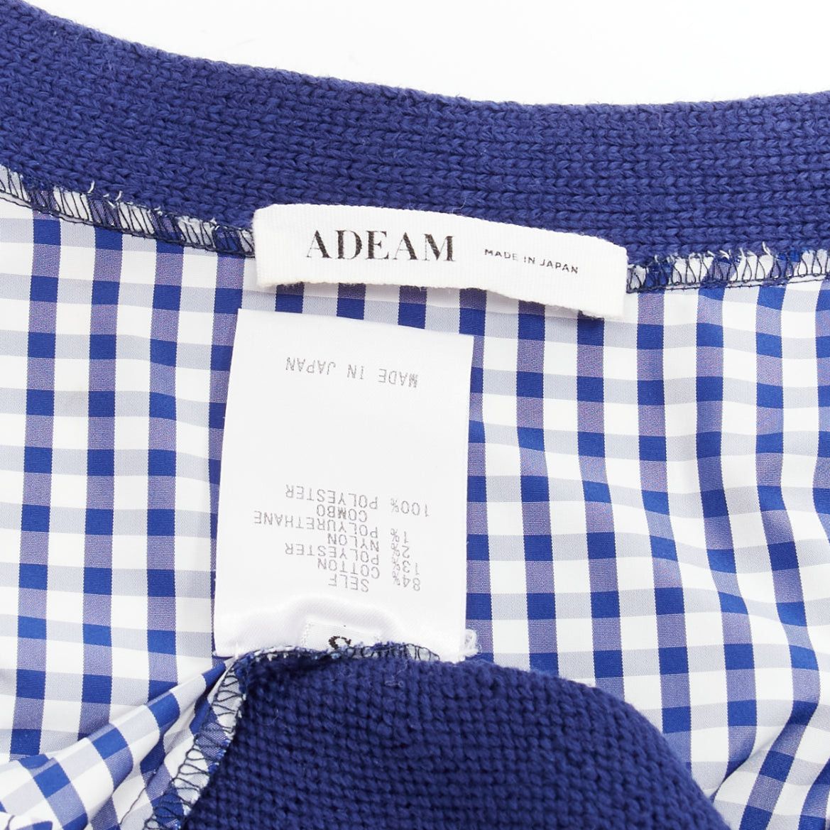 Other ADEAM blue cotton blend gingham ruffle back side tie cardigan sweater S Size S / US 4 / IT 40 - 9 Thumbnail
