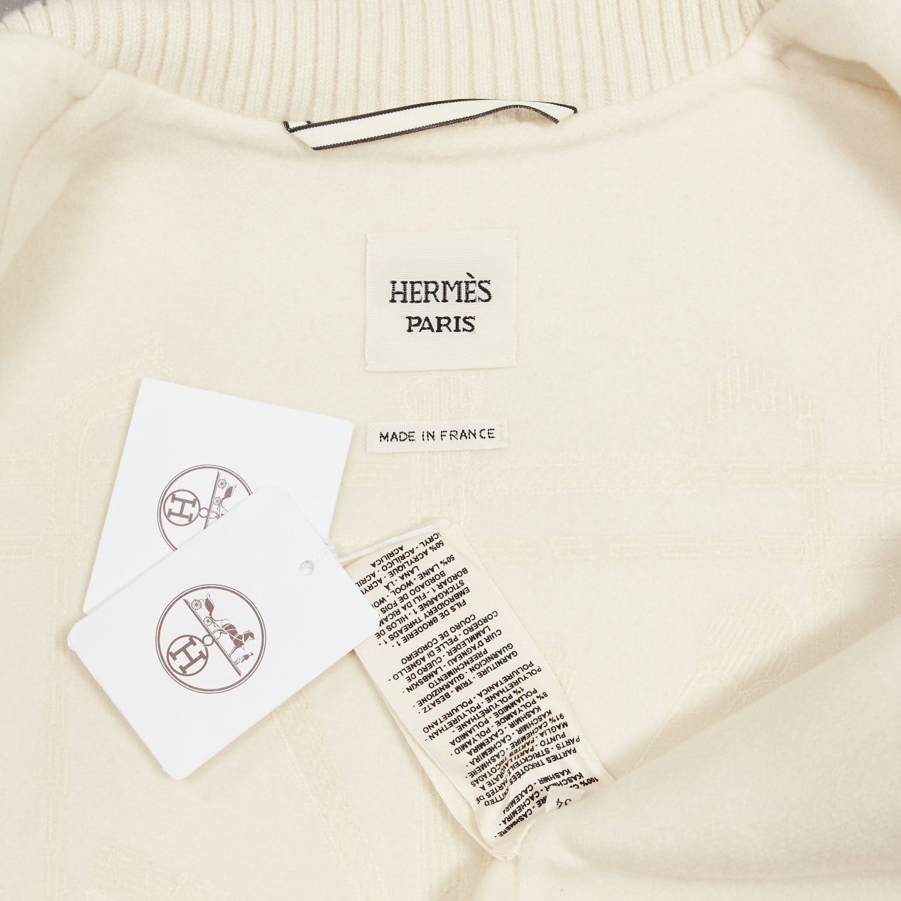 Hermes HERMES 100% cashmere cream applique back ribbed zip sleeveless coat FR34 XS Size XS / US 0-2 / IT 36-38 - 10 Thumbnail