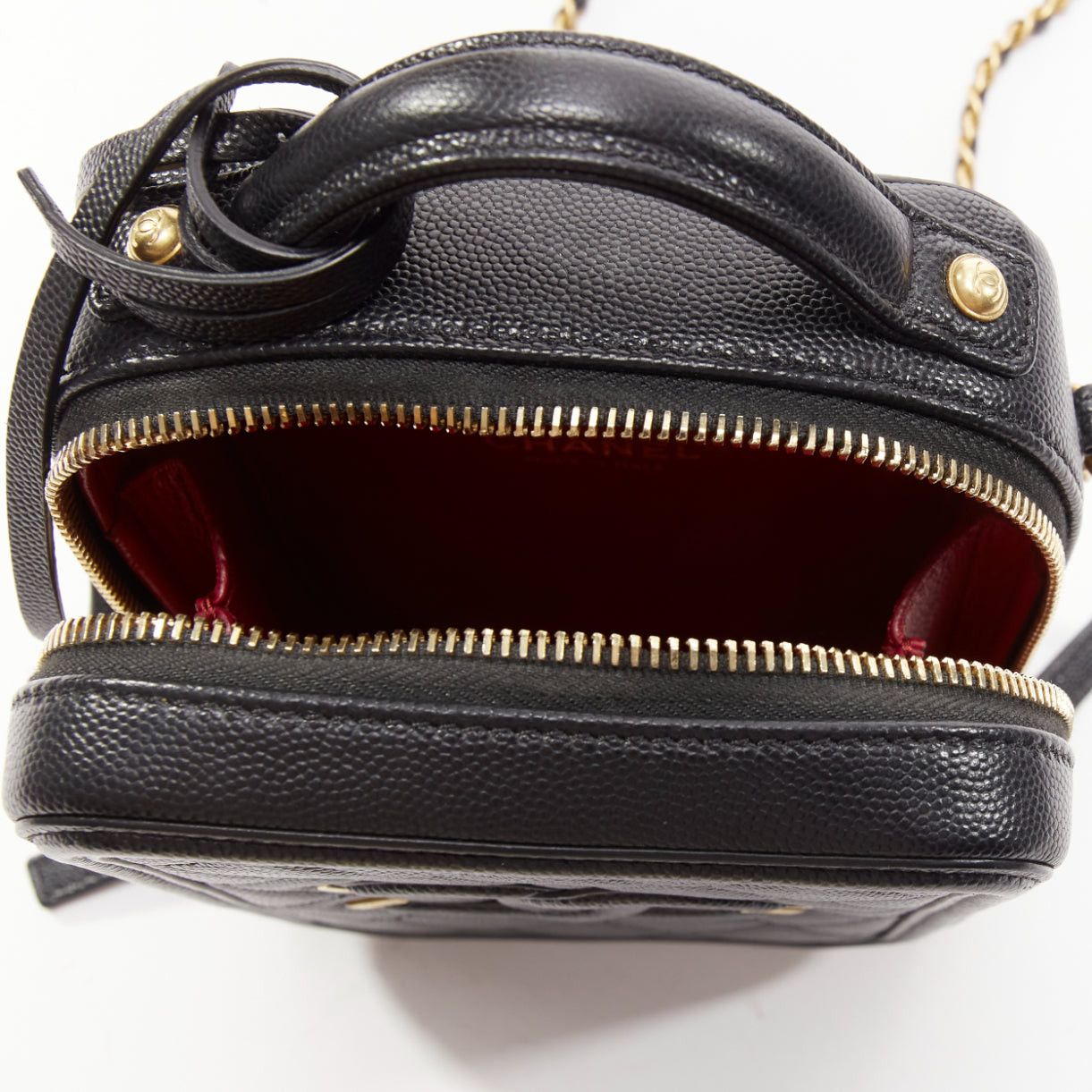 Chanel CHANEL N/S Vanity Vertical black filigree gold CC logo small crossbody bag Size ONE SIZE - 9 Thumbnail