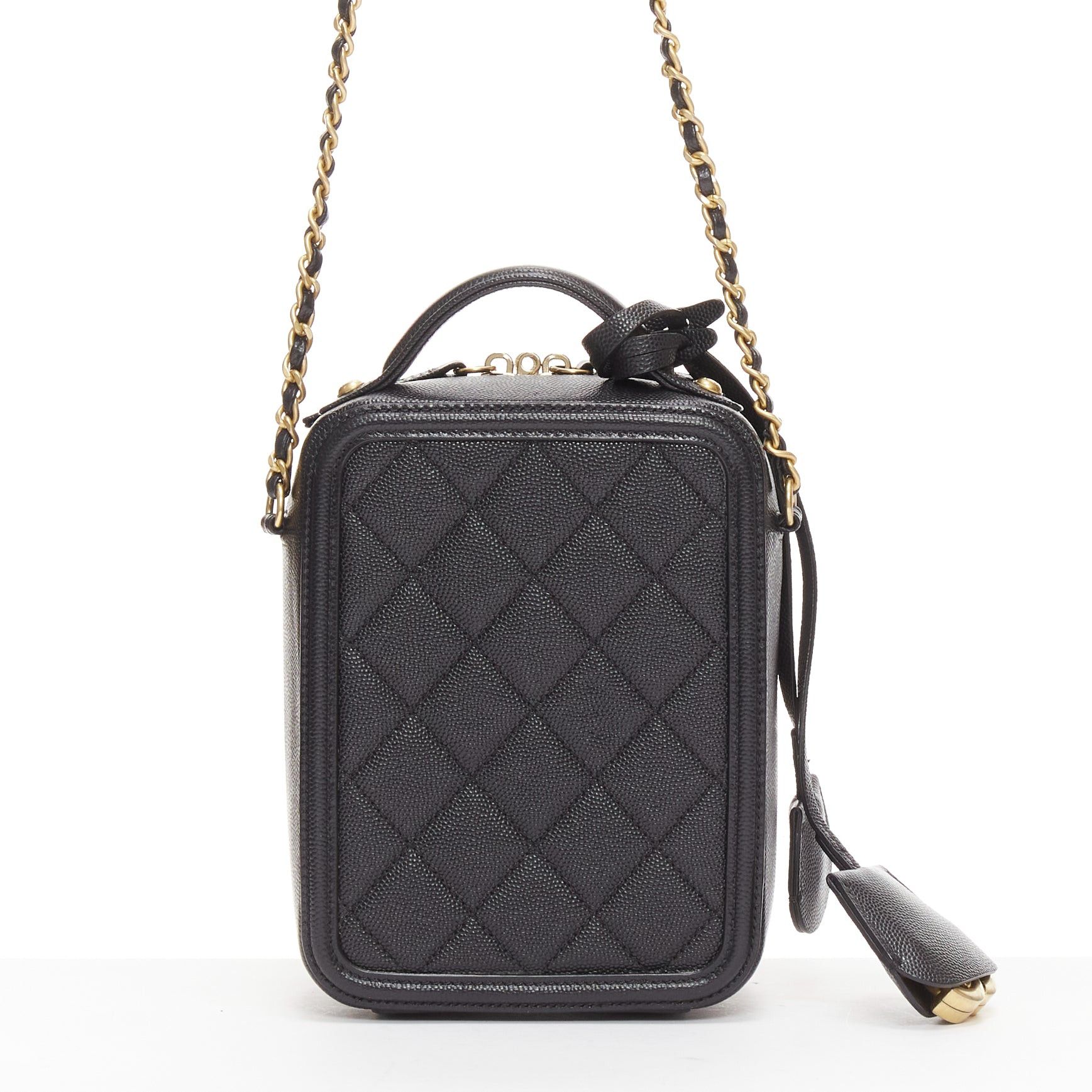 Chanel CHANEL N/S Vanity Vertical black filigree gold CC logo small crossbody bag Size ONE SIZE - 5 Thumbnail