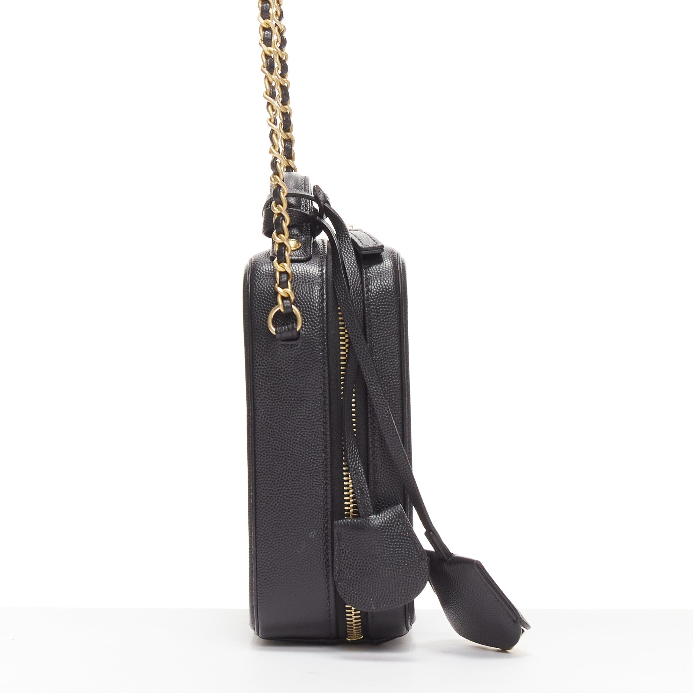 Chanel CHANEL N/S Vanity Vertical black filigree gold CC logo small crossbody bag Size ONE SIZE - 4 Thumbnail