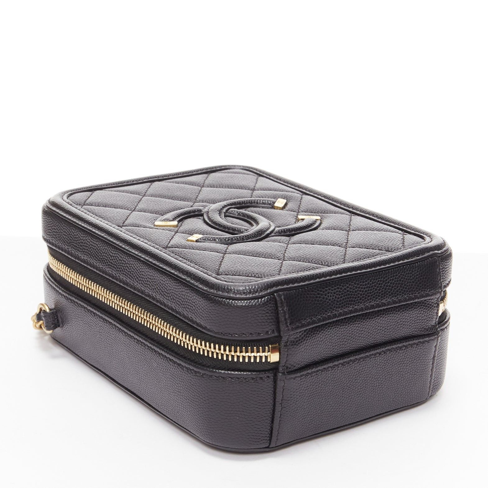 Chanel CHANEL N/S Vanity Vertical black filigree gold CC logo small crossbody bag Size ONE SIZE - 6 Thumbnail