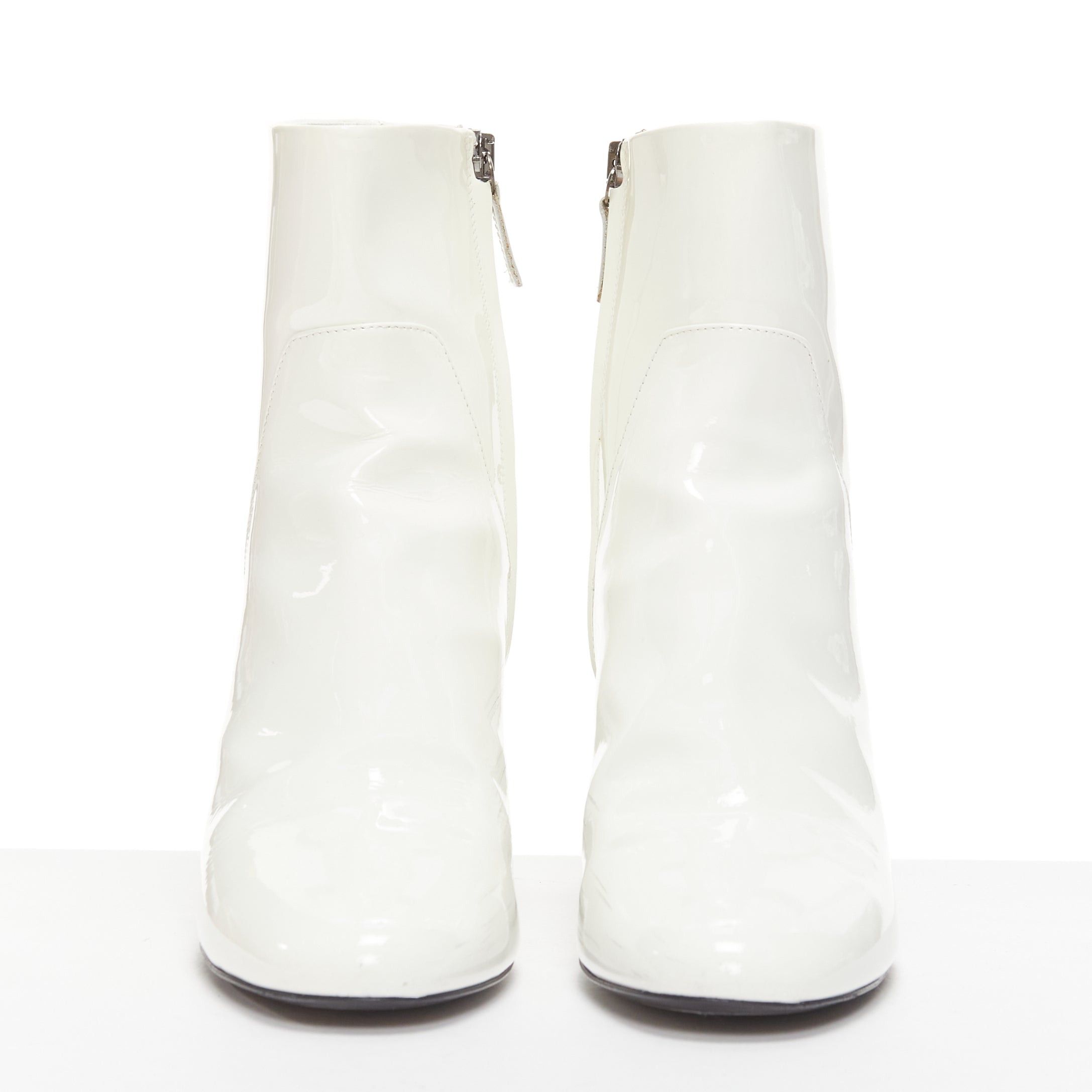 KHAITE KHAITE Wythe 65 white patent leather chunky heel gogo boots EU37 Size US 7 / IT 37 - 3 Thumbnail