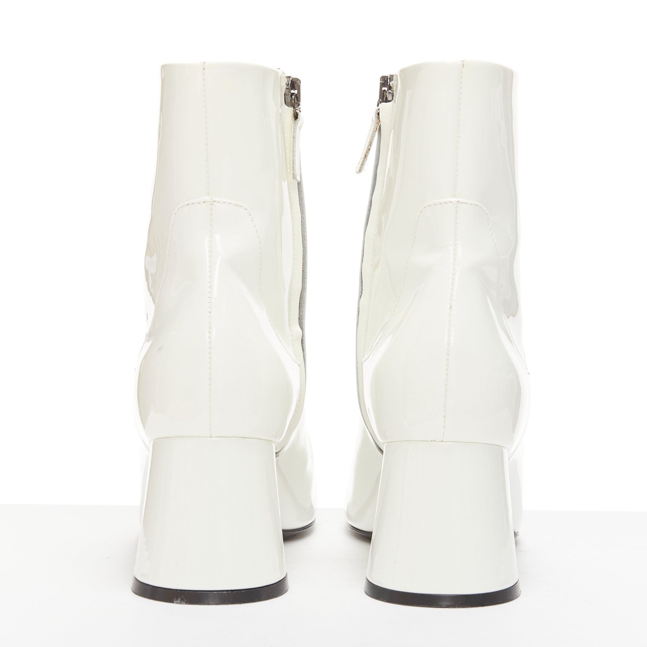 KHAITE KHAITE Wythe 65 white patent leather chunky heel gogo boots EU37 Size US 7 / IT 37 - 5 Thumbnail