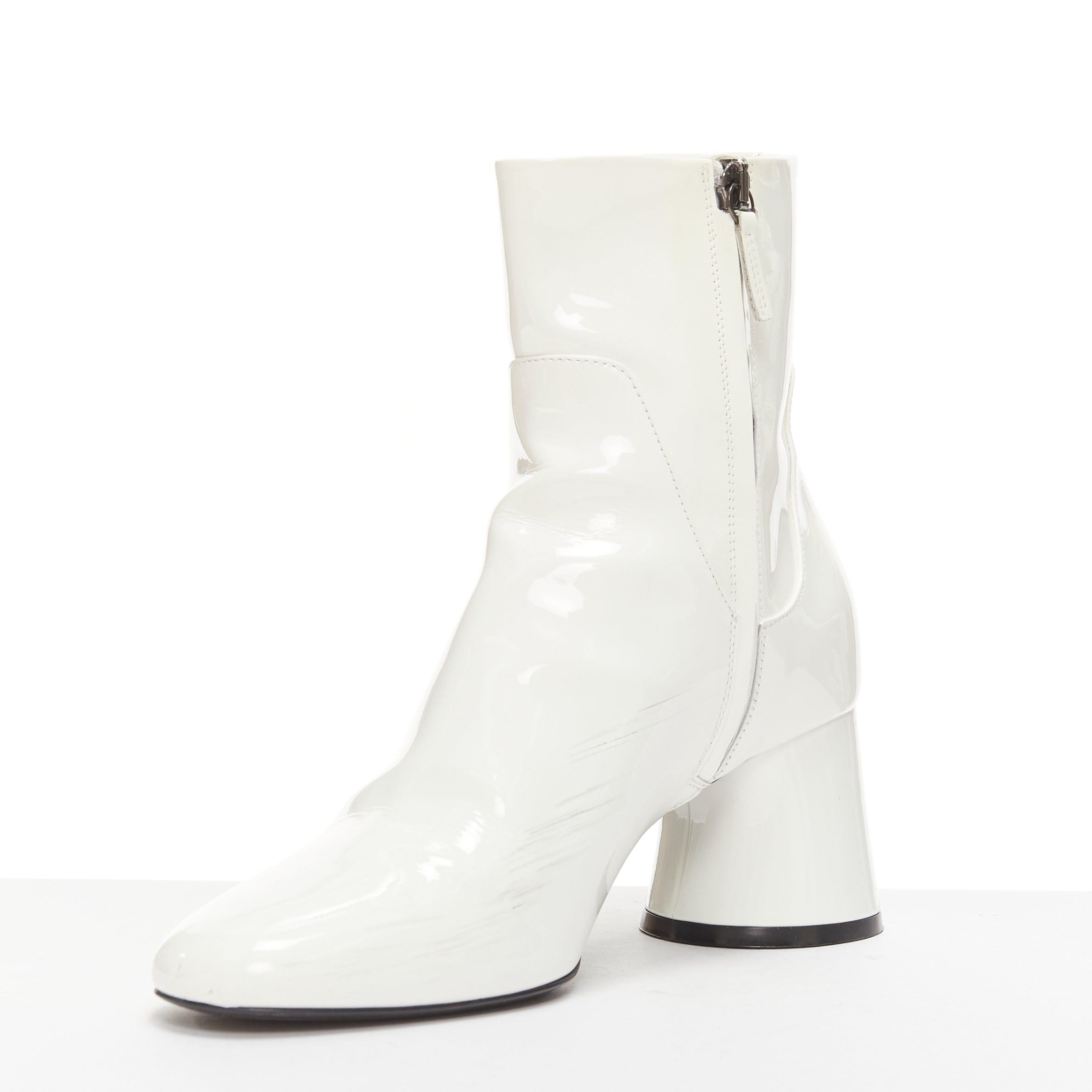 KHAITE KHAITE Wythe 65 white patent leather chunky heel gogo boots EU37 Size US 7 / IT 37 - 4 Thumbnail