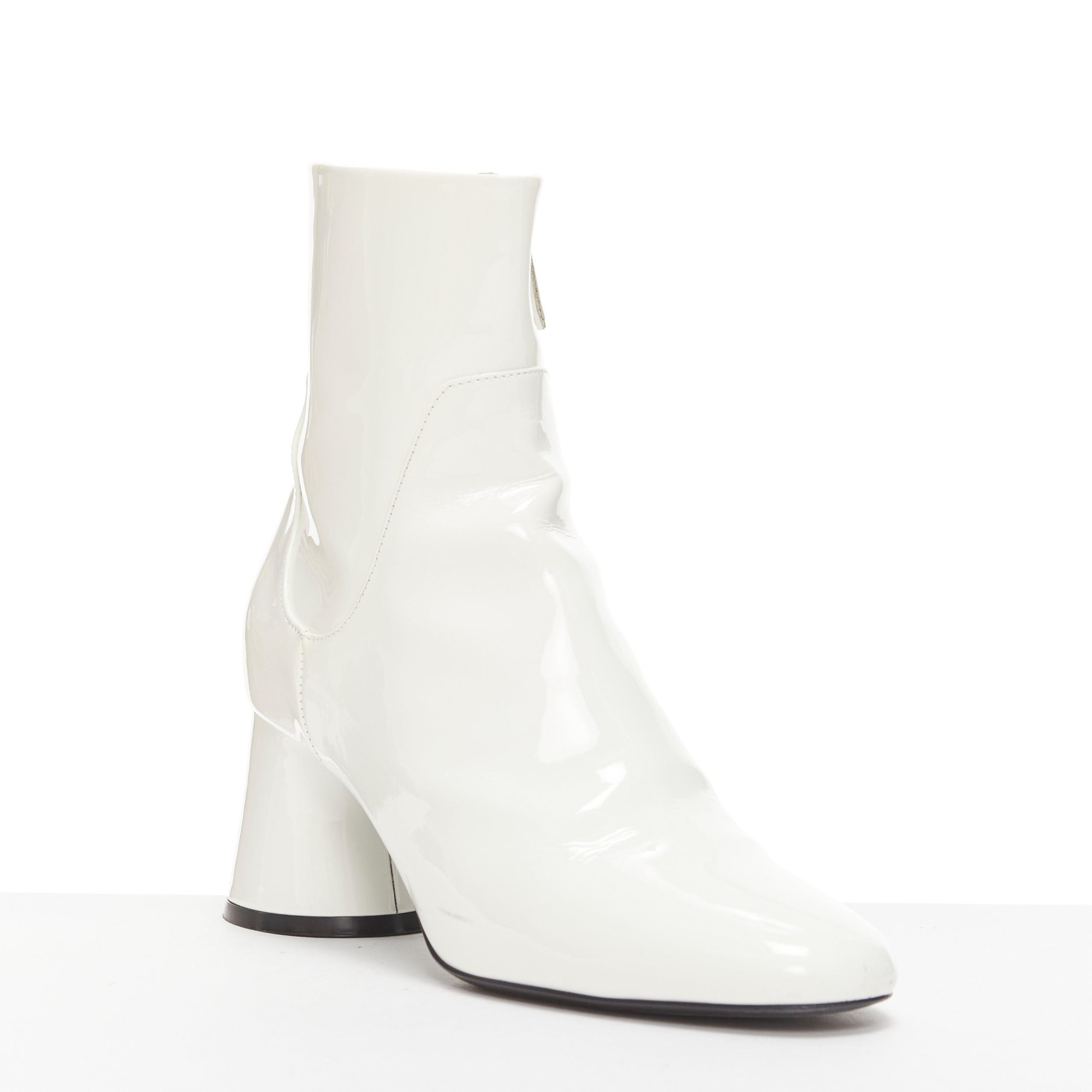 KHAITE KHAITE Wythe 65 white patent leather chunky heel gogo boots EU37 Size US 7 / IT 37 - 2 Thumbnail
