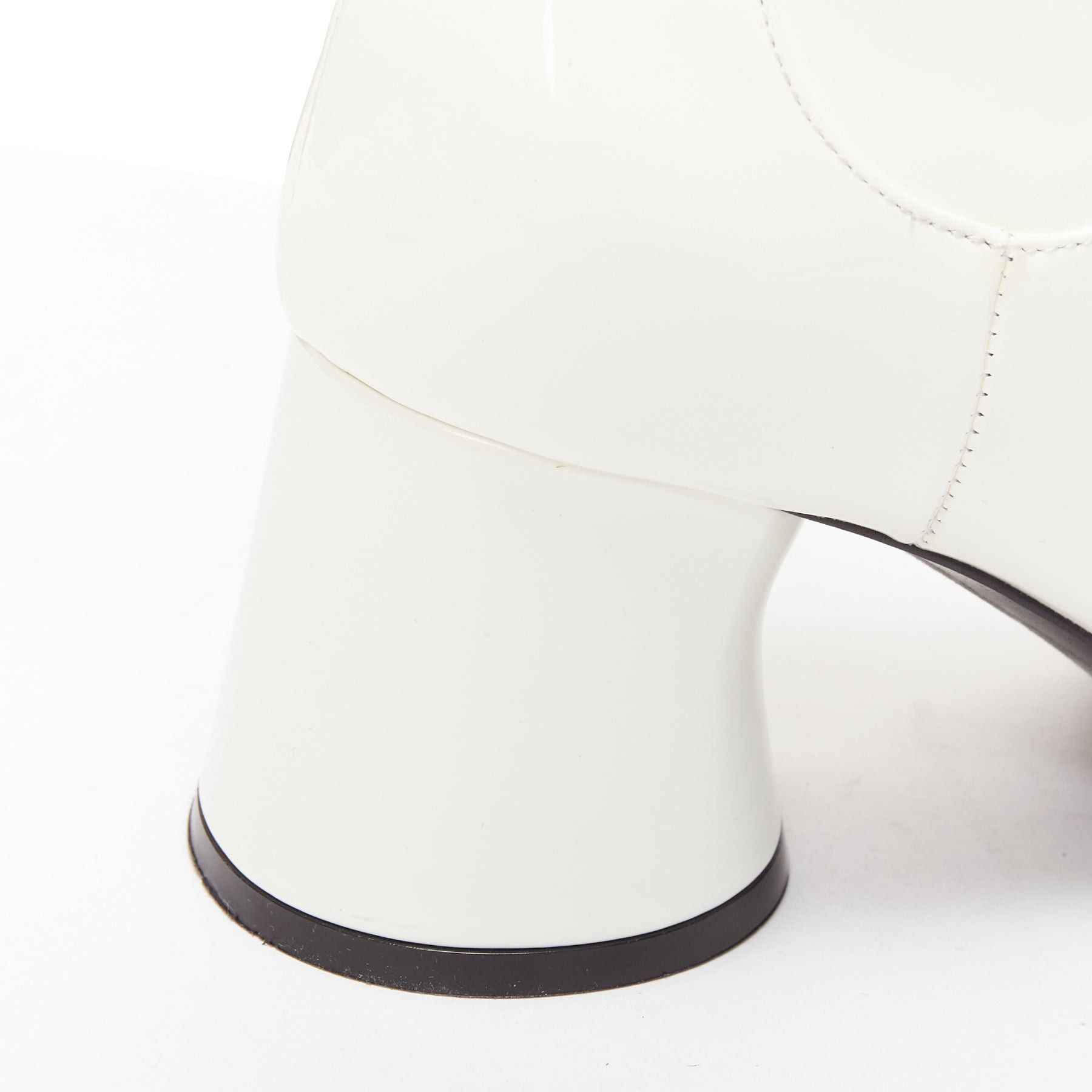 KHAITE KHAITE Wythe 65 white patent leather chunky heel gogo boots EU37 Size US 7 / IT 37 - 8 Thumbnail