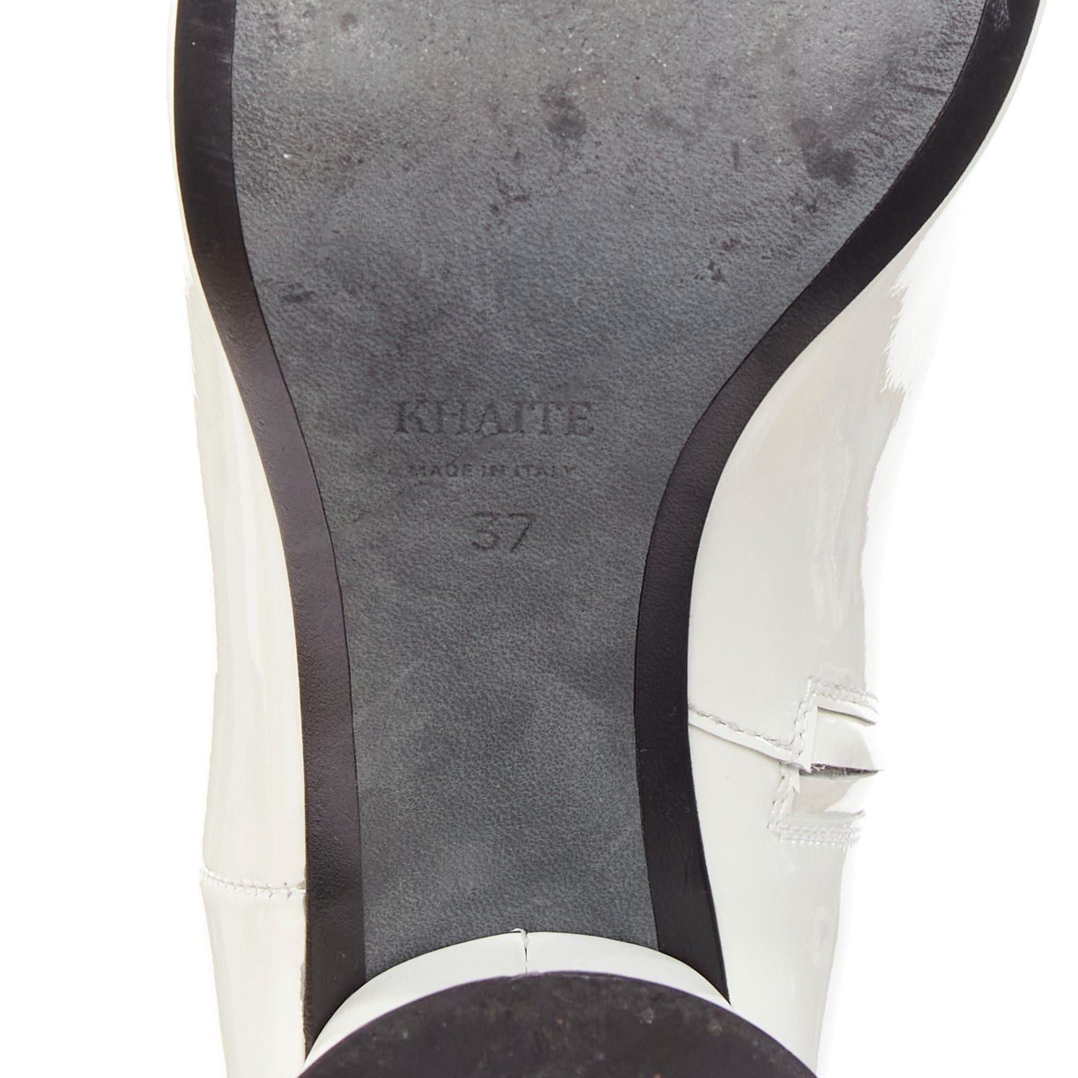 KHAITE KHAITE Wythe 65 white patent leather chunky heel gogo boots EU37 Size US 7 / IT 37 - 10 Thumbnail