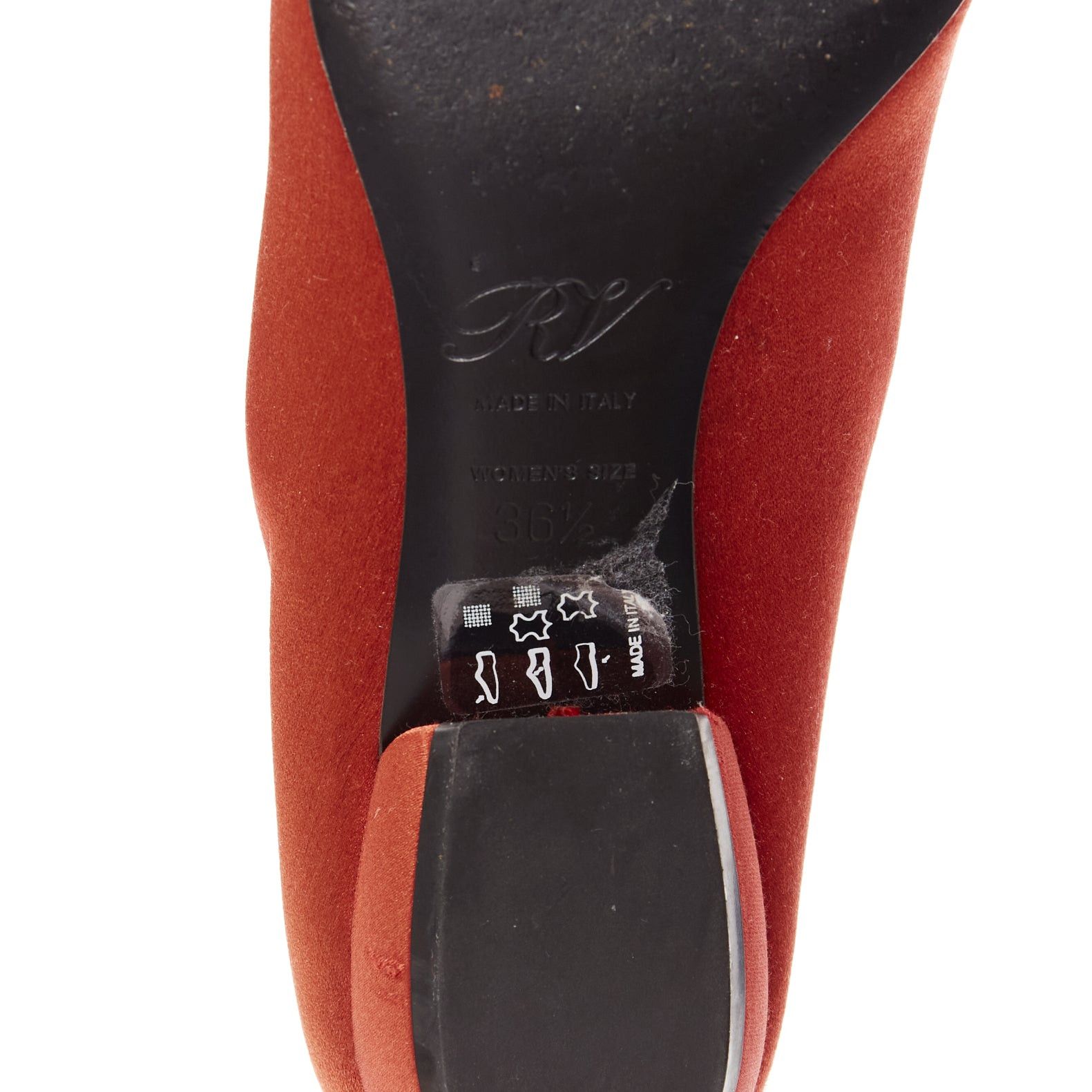 Roger Vivier ROGER VIVIER red satin silver strass crystal buckle classic dress flats EU36.5 Size US 6.5 / IT 36.5 - 10 Thumbnail