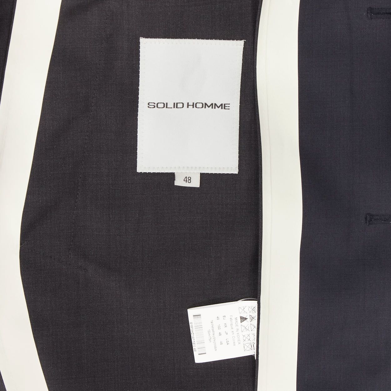 Solid Homme SOLID HOMME black 100% wool taped lining longline minimal rain coat IT48 M Size US M / EU 48-50 / 2 - 10 Thumbnail