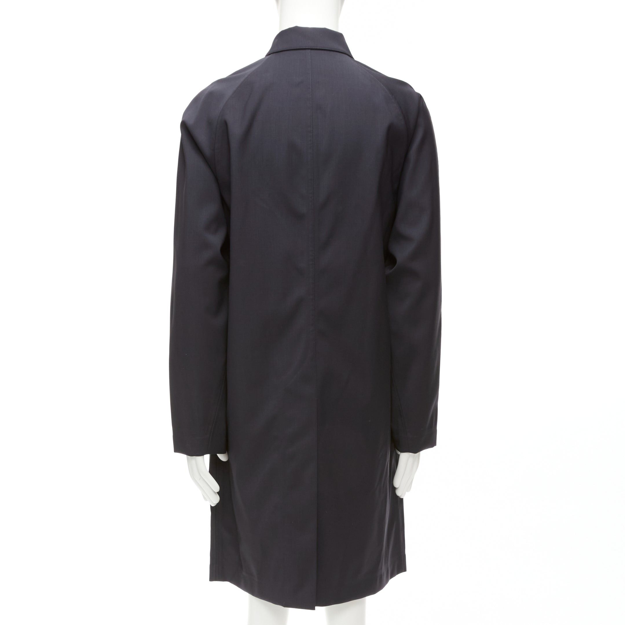 Solid Homme SOLID HOMME black 100% wool taped lining longline minimal rain coat IT48 M Size US M / EU 48-50 / 2 - 6 Thumbnail