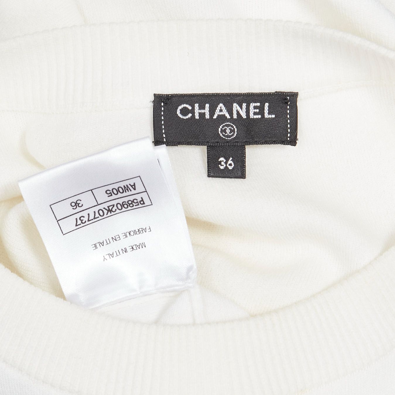 Chanel CHANEL 2018 water drop embellished cotton short sleeve pullover sweater FR36 Size S / US 4 / IT 40 - 9 Thumbnail