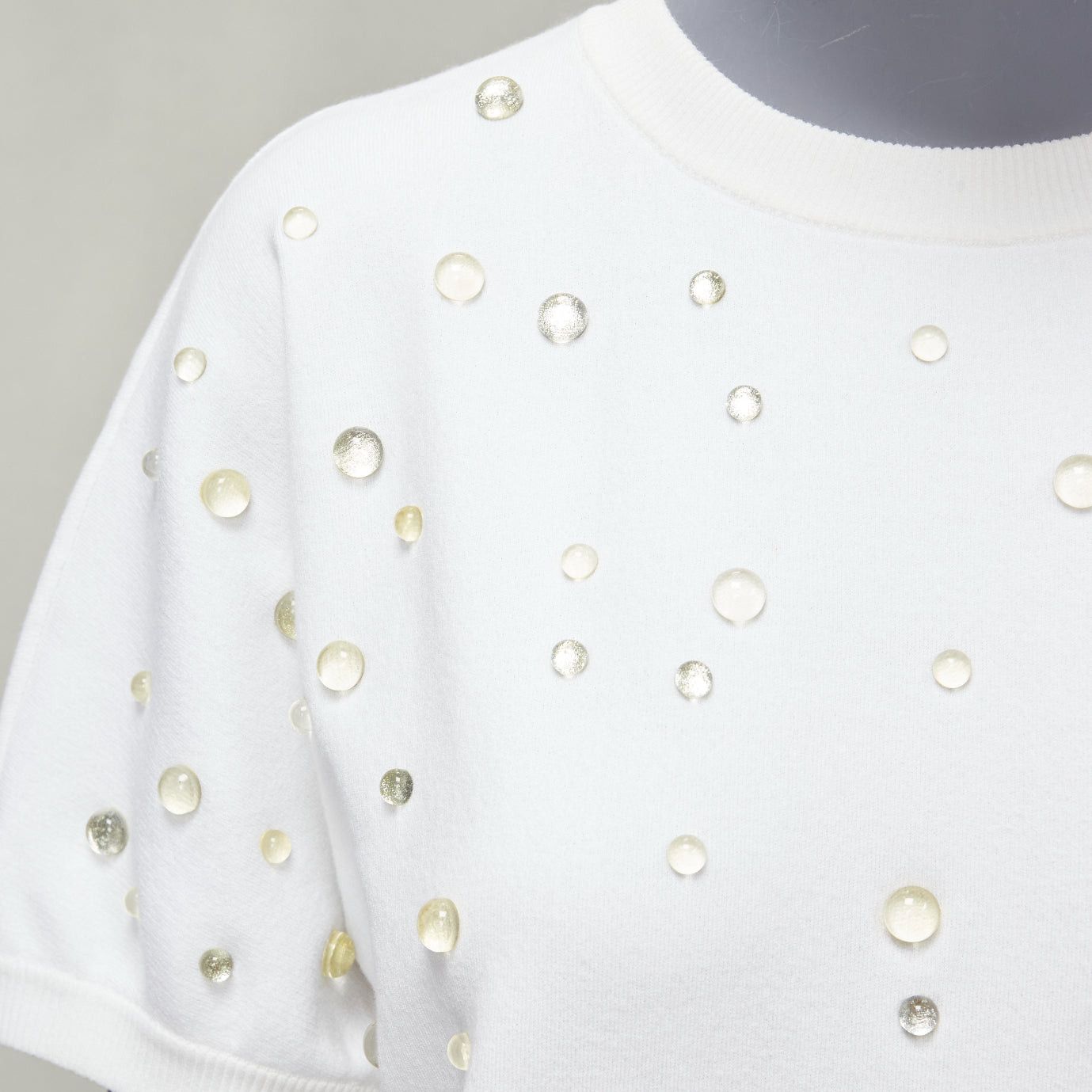 Chanel CHANEL 2018 water drop embellished cotton short sleeve pullover sweater FR36 Size S / US 4 / IT 40 - 8 Thumbnail