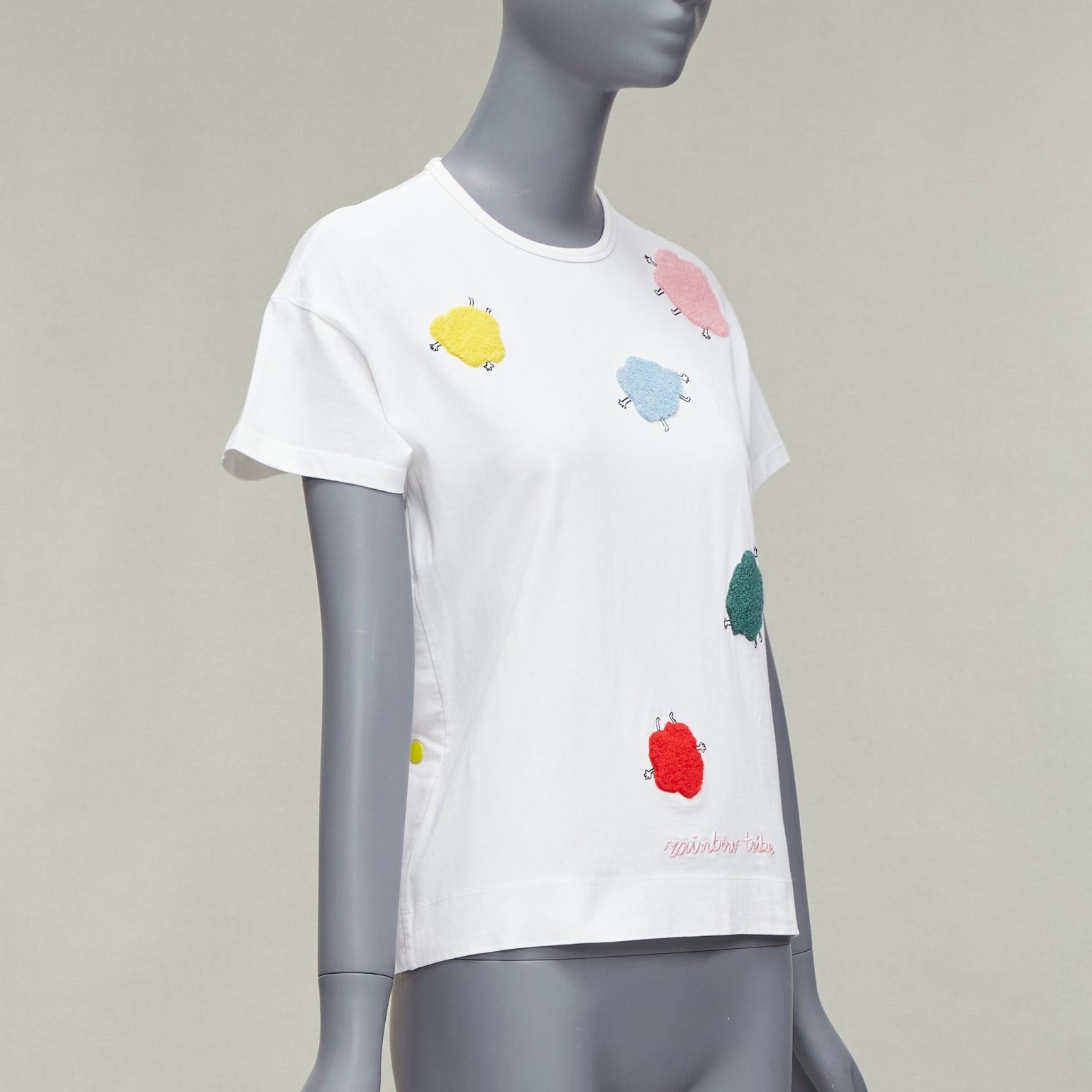Mira Mikati MIRA MIKATI Rainbow TRibe tufted sheep button side short sleeve tshirt FR34 XS Size XS / US 0-2 / IT 36-38 - 3 Thumbnail