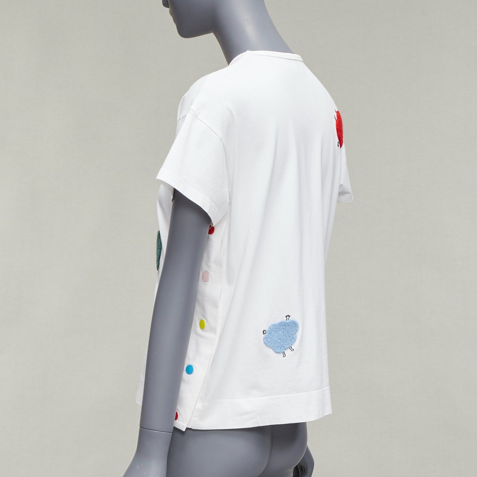Mira Mikati MIRA MIKATI Rainbow TRibe tufted sheep button side short sleeve tshirt FR34 XS Size XS / US 0-2 / IT 36-38 - 6 Thumbnail