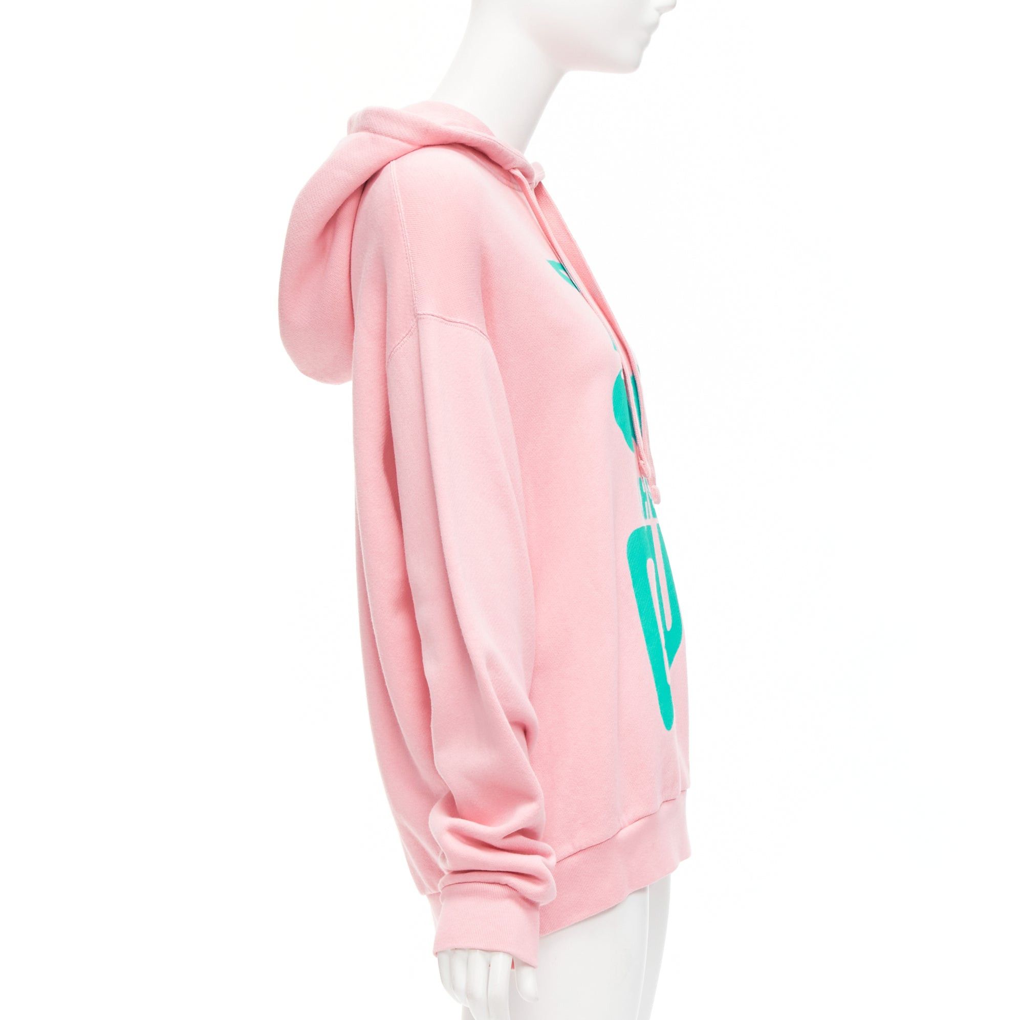 Gucci GUCCI Cherry sugar pink aqua green cherry print long boxy hoodie S Size S / US 4 / IT 40 - 4 Thumbnail