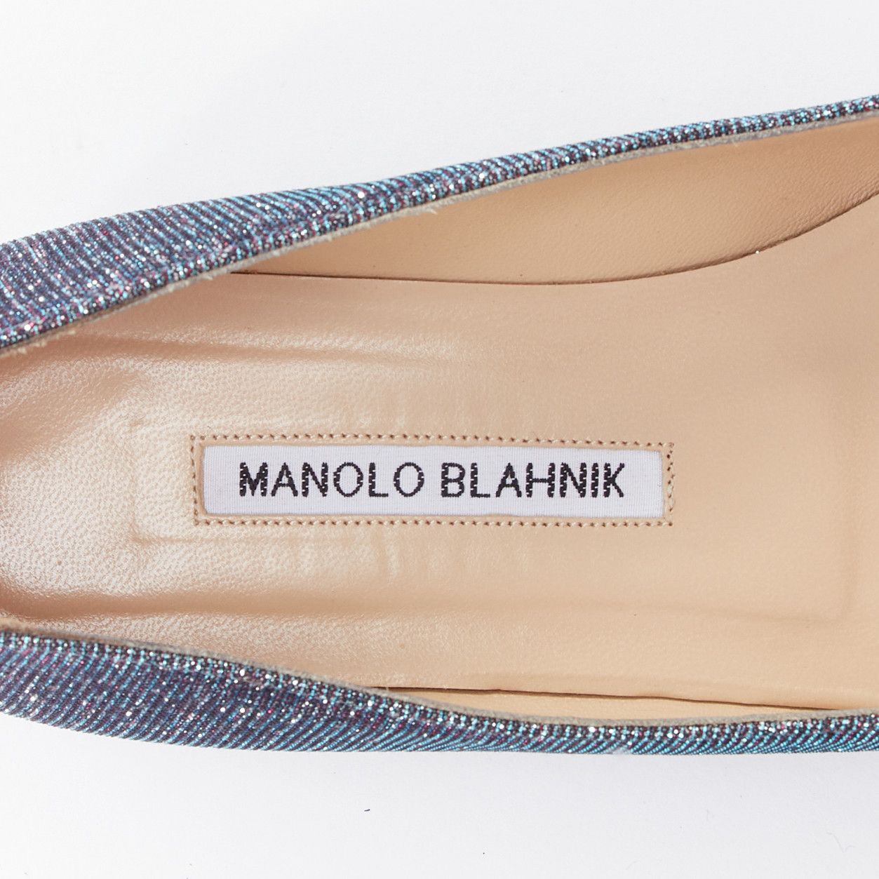 Manolo Blahnik MANOLO BLAHNIK Hangisi purple glitter fabric strass buckle pointy flats EU37 Size US 7 / IT 37 - 7 Thumbnail