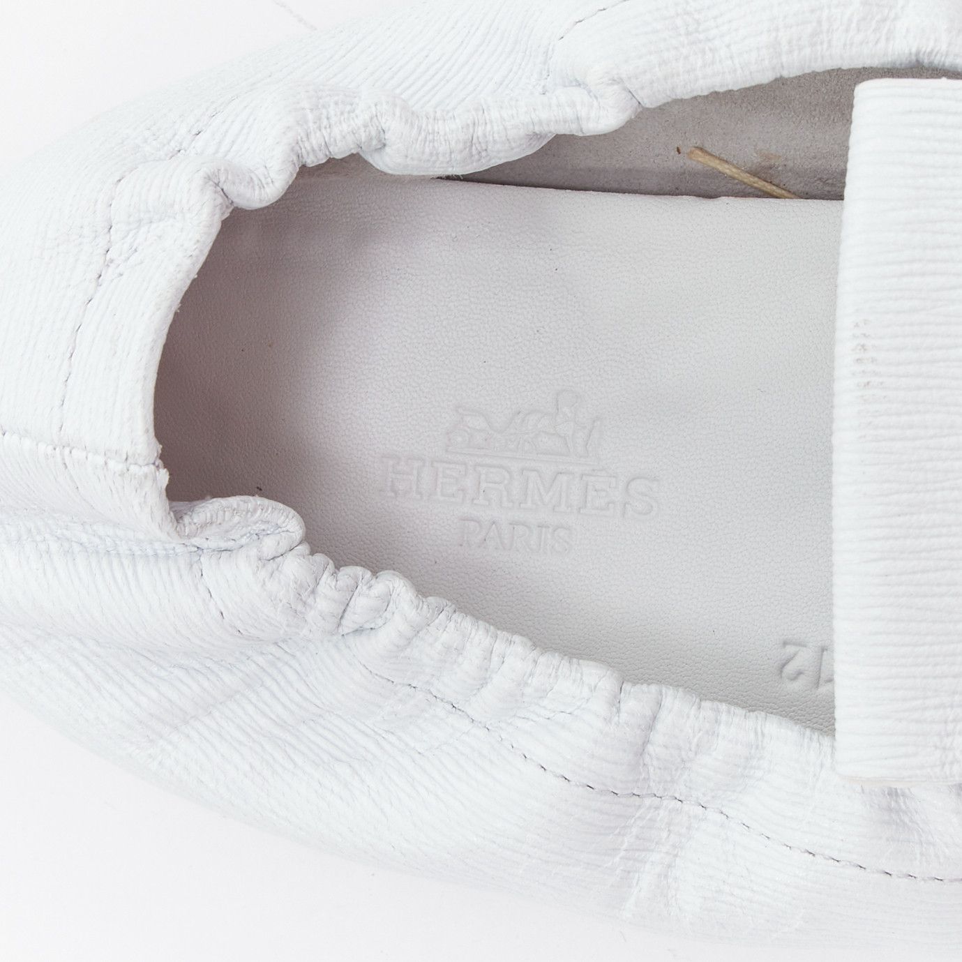 Hermes HERMES Echo Mocassins white leather cream studded back driving loafers EU37 Size US 7 / IT 37 - 9 Thumbnail