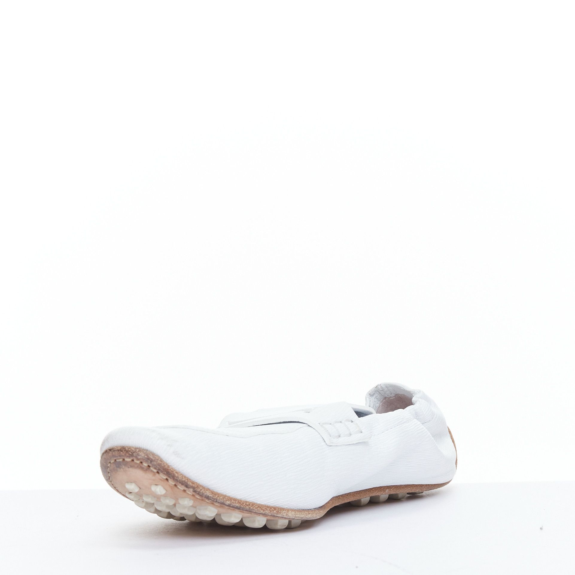 Hermes HERMES Echo Mocassins white leather cream studded back driving loafers EU37 Size US 7 / IT 37 - 4 Thumbnail