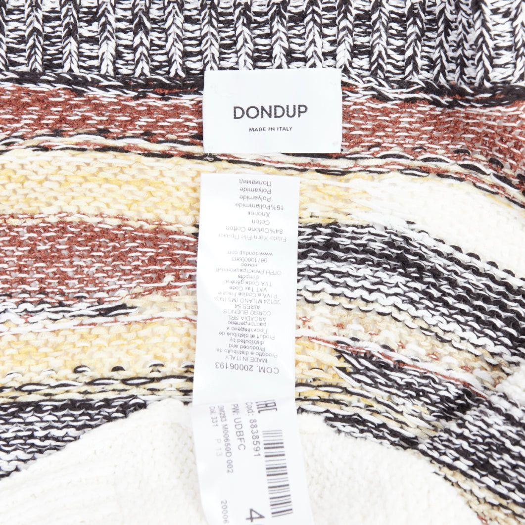 Dondup DONDUP melange brown white cotton blend fringe trim cardigan IT40 S Size S / US 4 / IT 40 - 9 Thumbnail
