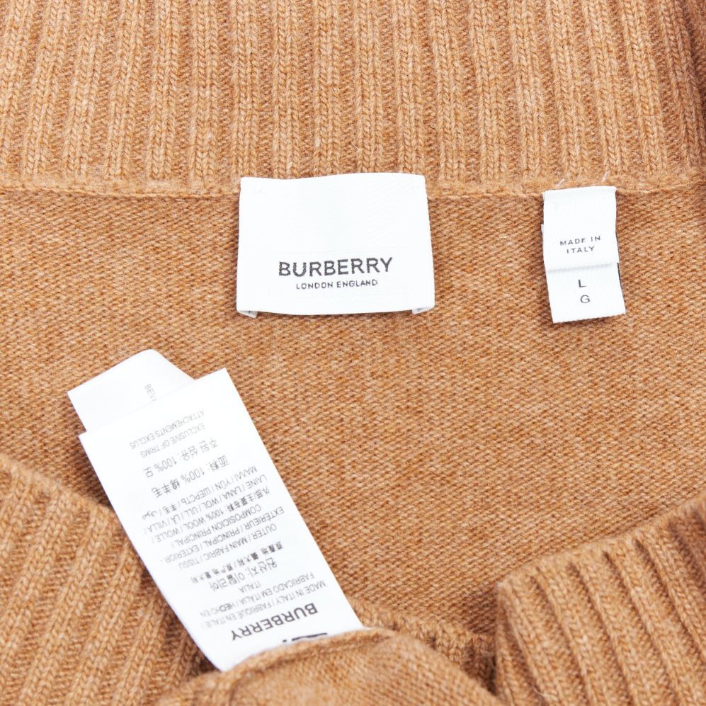 Burberry BURBERRY camel brown wool horn button bateau neck sweater L Size M / US 6-8 / IT 42-44 - 8 Thumbnail