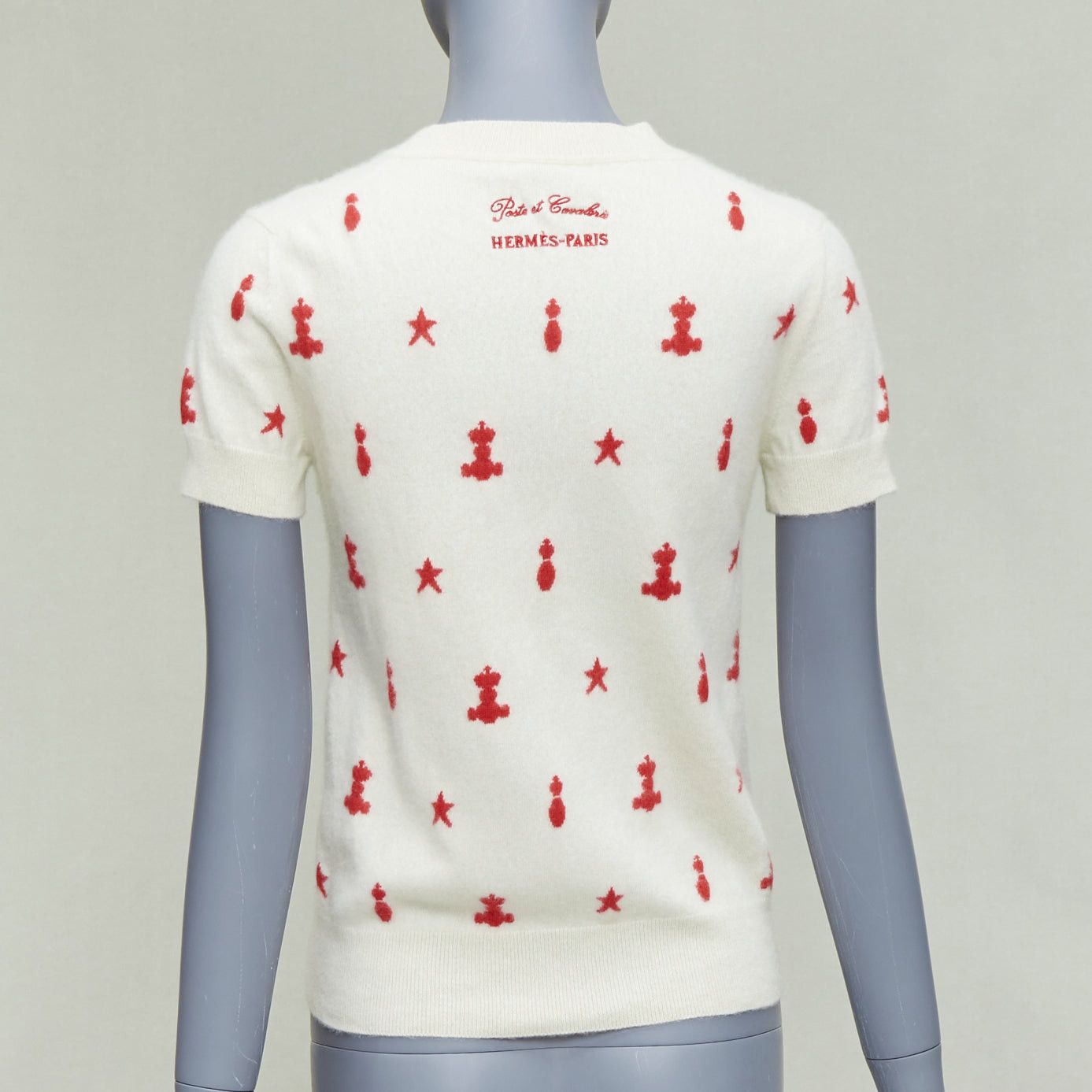 Hermes HERMES Vintage Poste et Cavalerie 100% cashmere cream embroidered sweater FR40 L Size M / US 6-8 / IT 42-44 - 5 Thumbnail