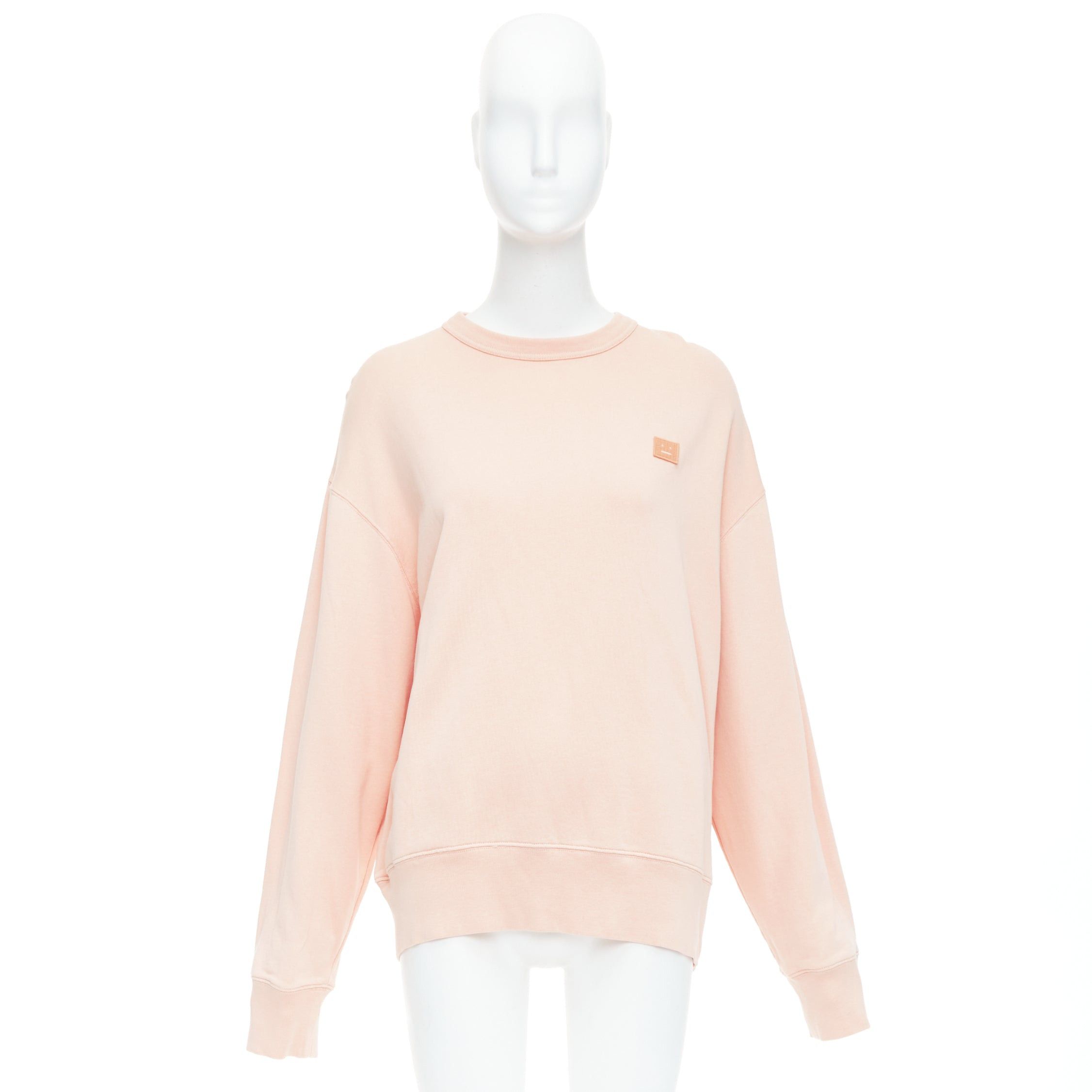 Acne Studios ACNE STUDIOS Fairah Face pink smiley square cotton pullover sweatshirt XS Size S / US 4 / IT 40 - 9 Thumbnail