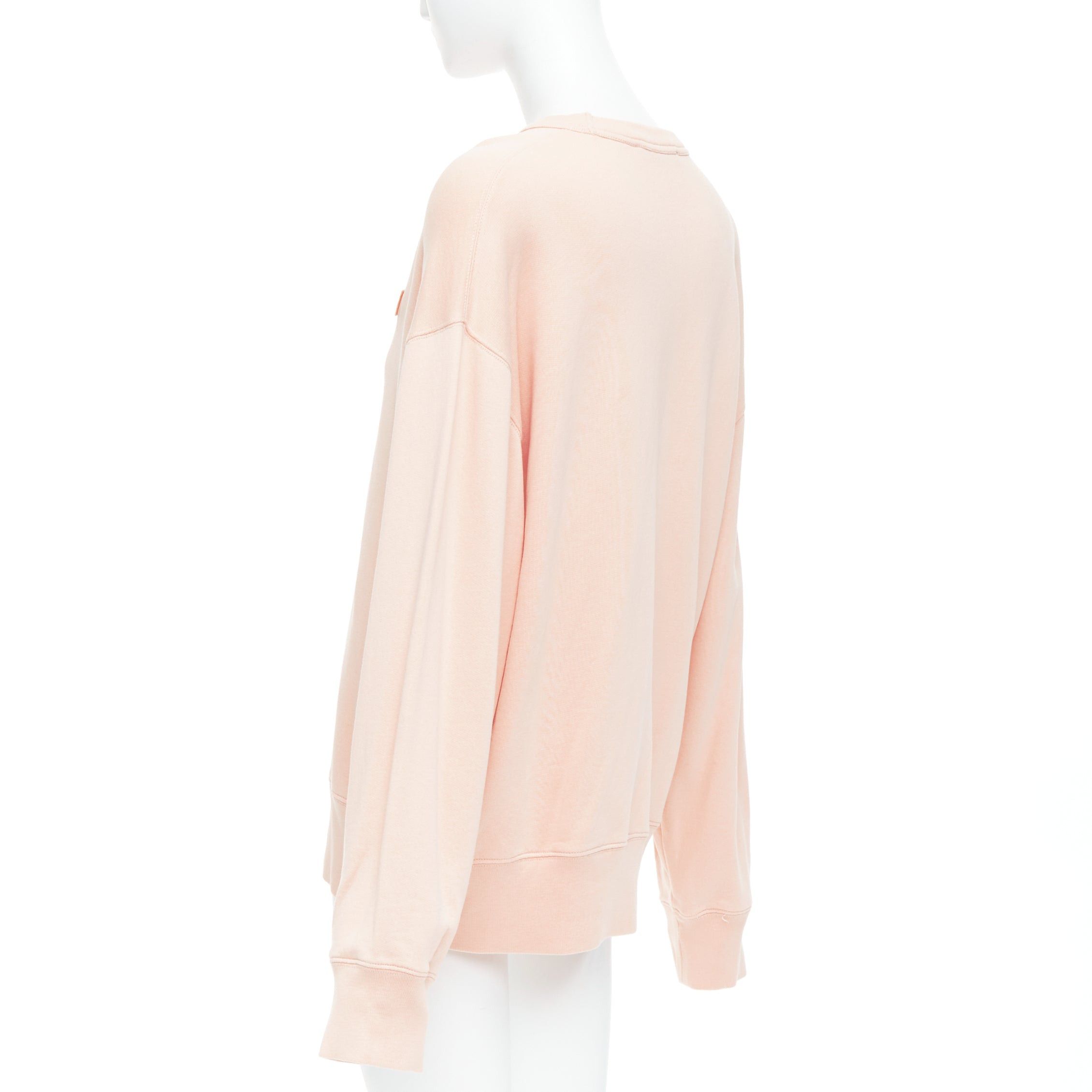 Acne Studios ACNE STUDIOS Fairah Face pink smiley square cotton pullover sweatshirt XS Size S / US 4 / IT 40 - 6 Thumbnail