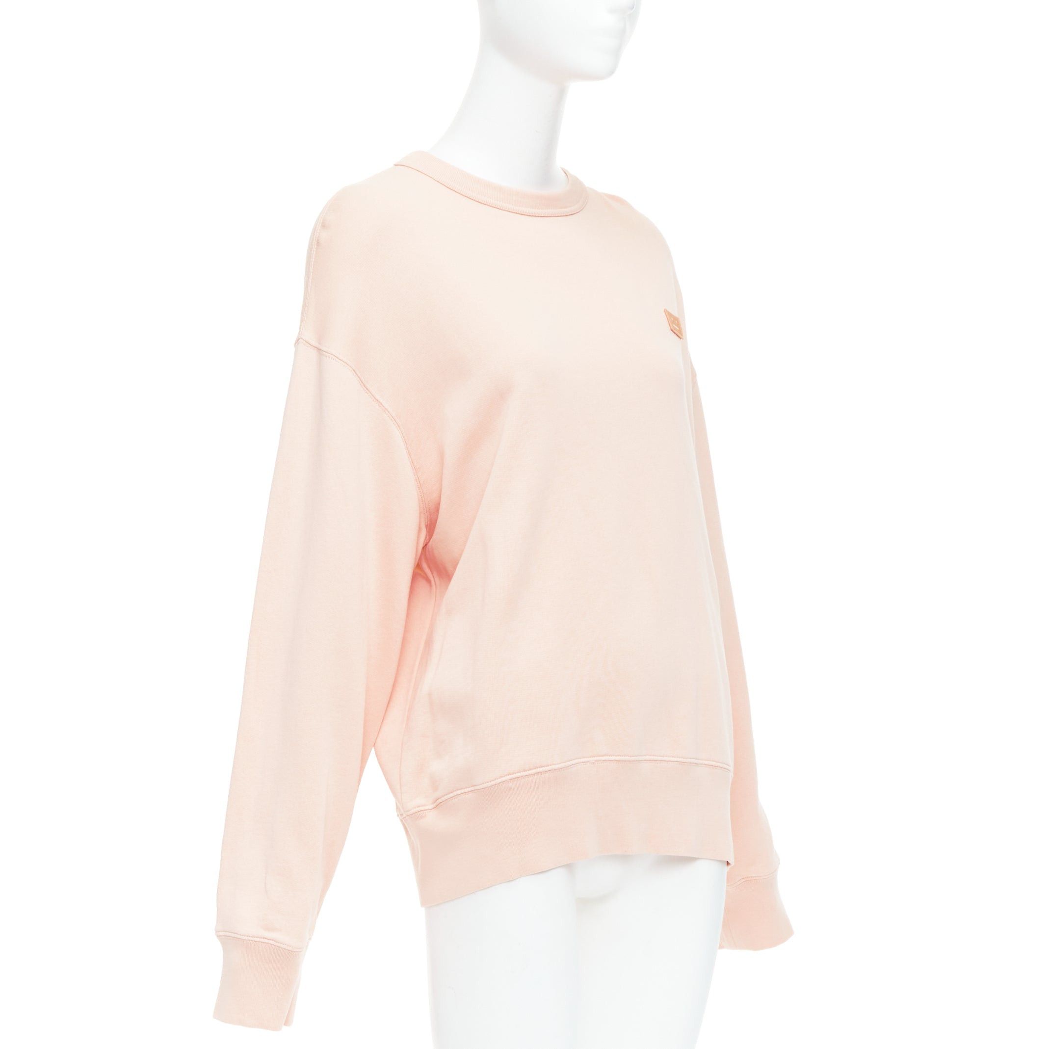 Acne Studios ACNE STUDIOS Fairah Face pink smiley square cotton pullover sweatshirt XS Size S / US 4 / IT 40 - 3 Thumbnail