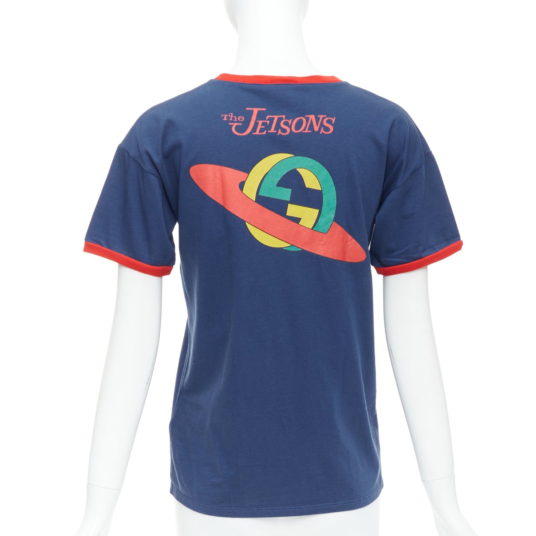 Gucci GUCCI KIDS The Jetsons navy logo print dog red ringer tshirt 12Yr Size XS / US 0-2 / IT 36-38 - 5 Thumbnail