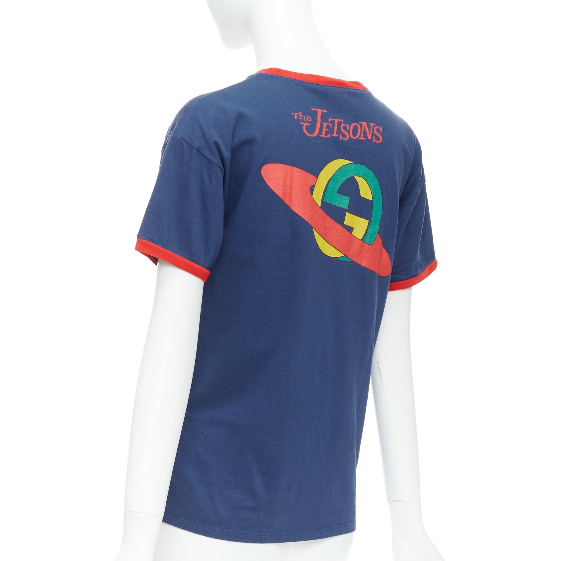 Gucci GUCCI KIDS The Jetsons navy logo print dog red ringer tshirt 12Yr Size XS / US 0-2 / IT 36-38 - 6 Thumbnail