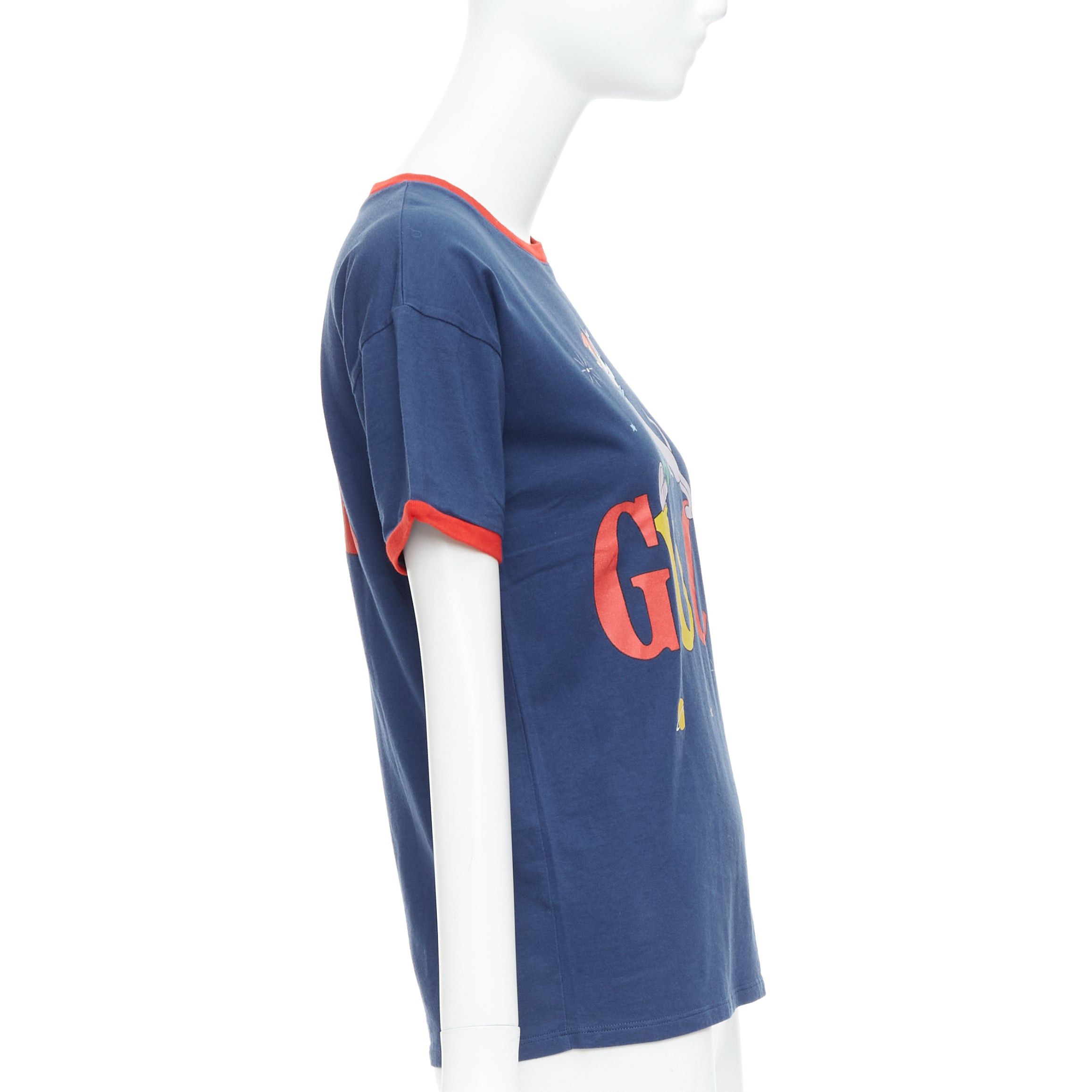 Gucci GUCCI KIDS The Jetsons navy logo print dog red ringer tshirt 12Yr Size XS / US 0-2 / IT 36-38 - 4 Thumbnail