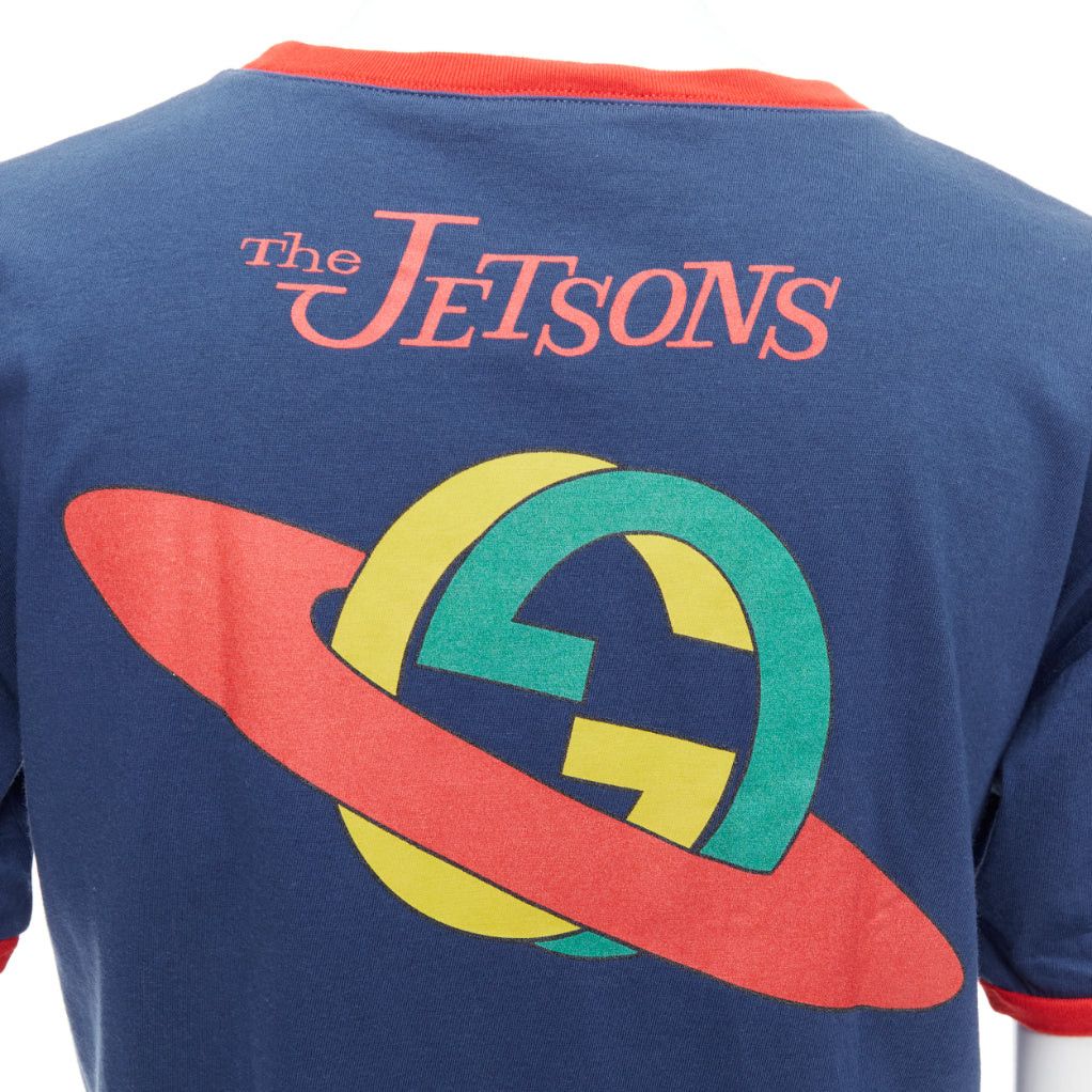 Gucci GUCCI KIDS The Jetsons navy logo print dog red ringer tshirt 12Yr Size XS / US 0-2 / IT 36-38 - 2 Thumbnail