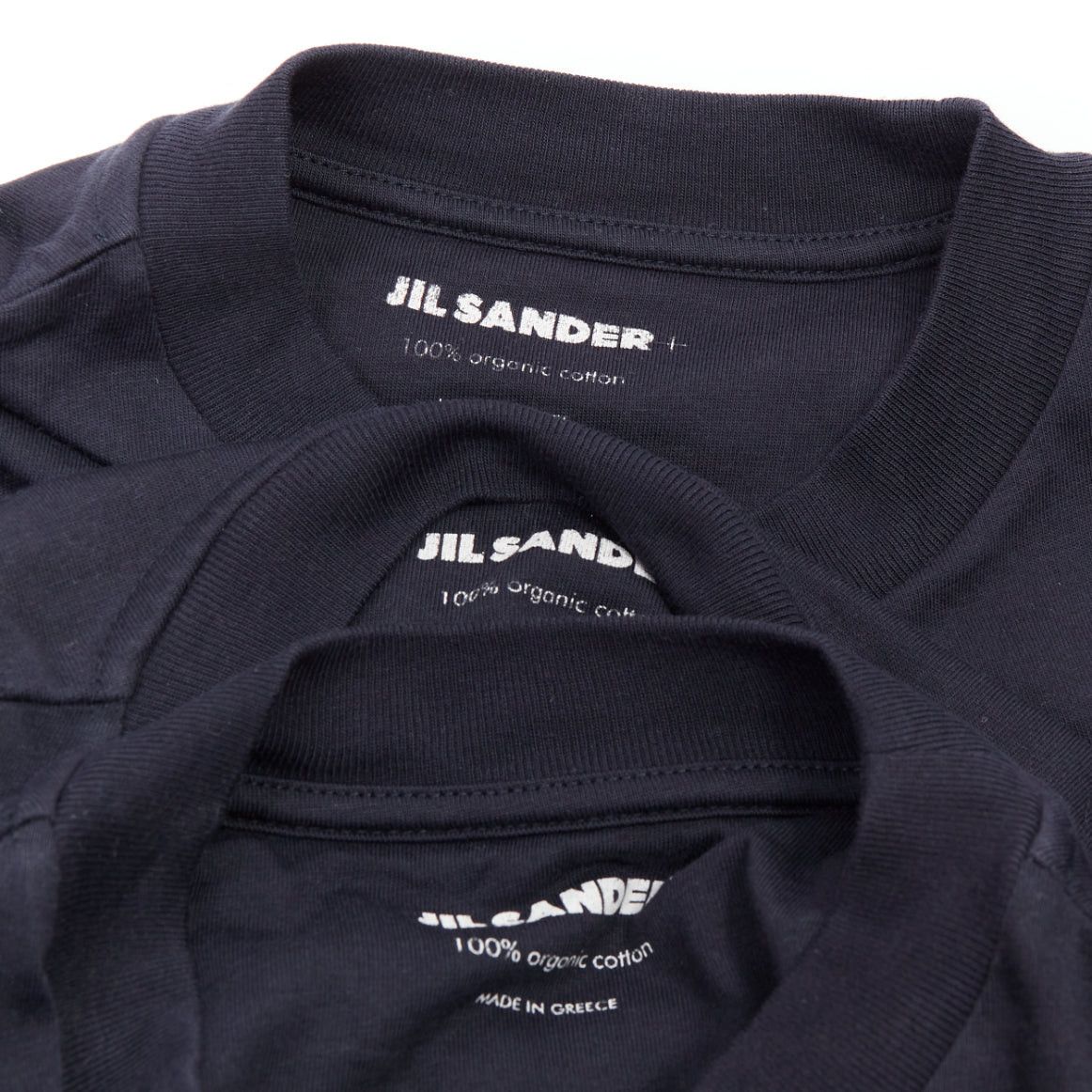 Jil Sander JIL SANDER PLUS black 100% cotton crew neck logo tshirt set of 3 XS Size S / US 4 / IT 40 - 8 Thumbnail