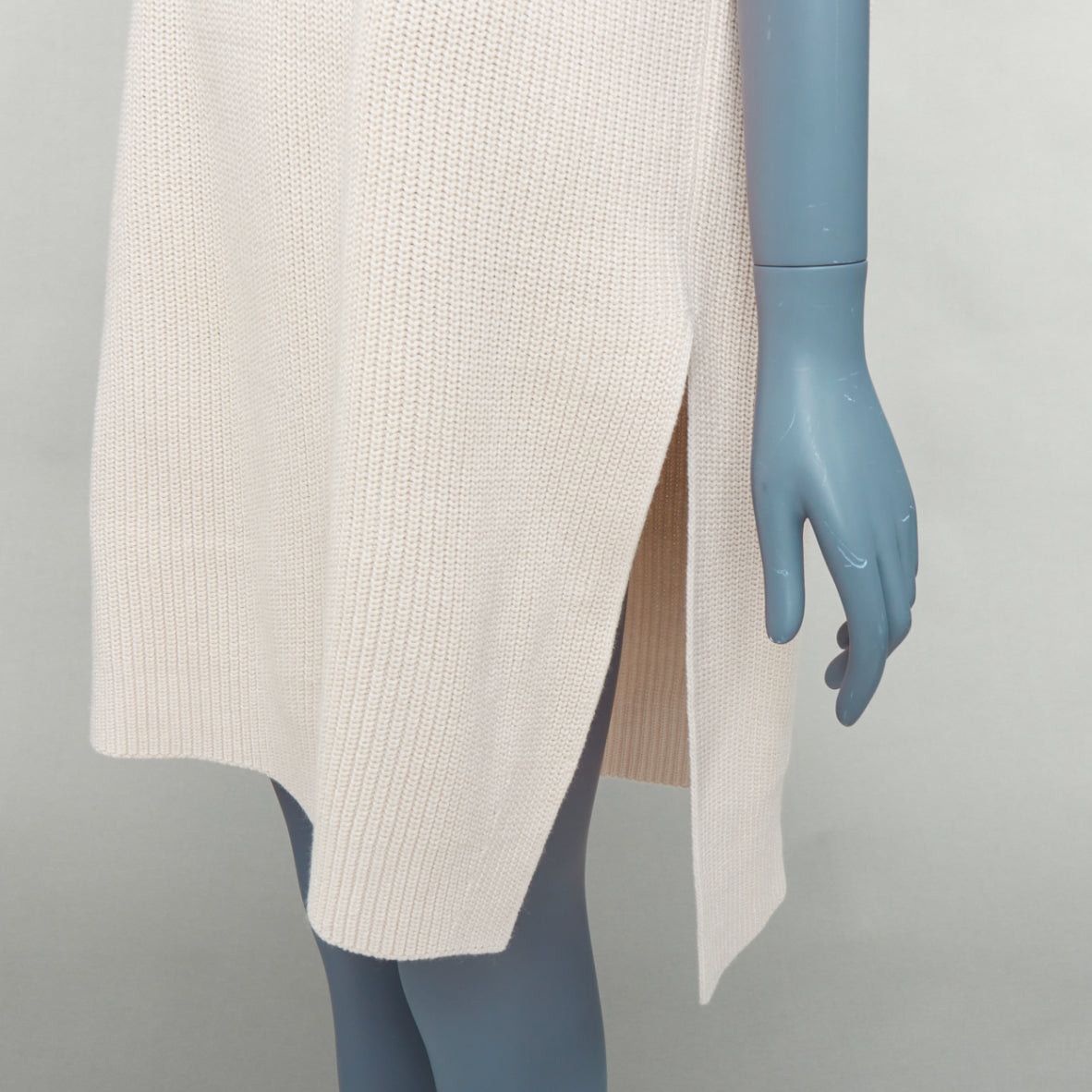 Jil Sander JIL SANDER beige cotton cashmere silk knit sweater dress vest S Size S / US 4 / IT 40 - 2 Thumbnail