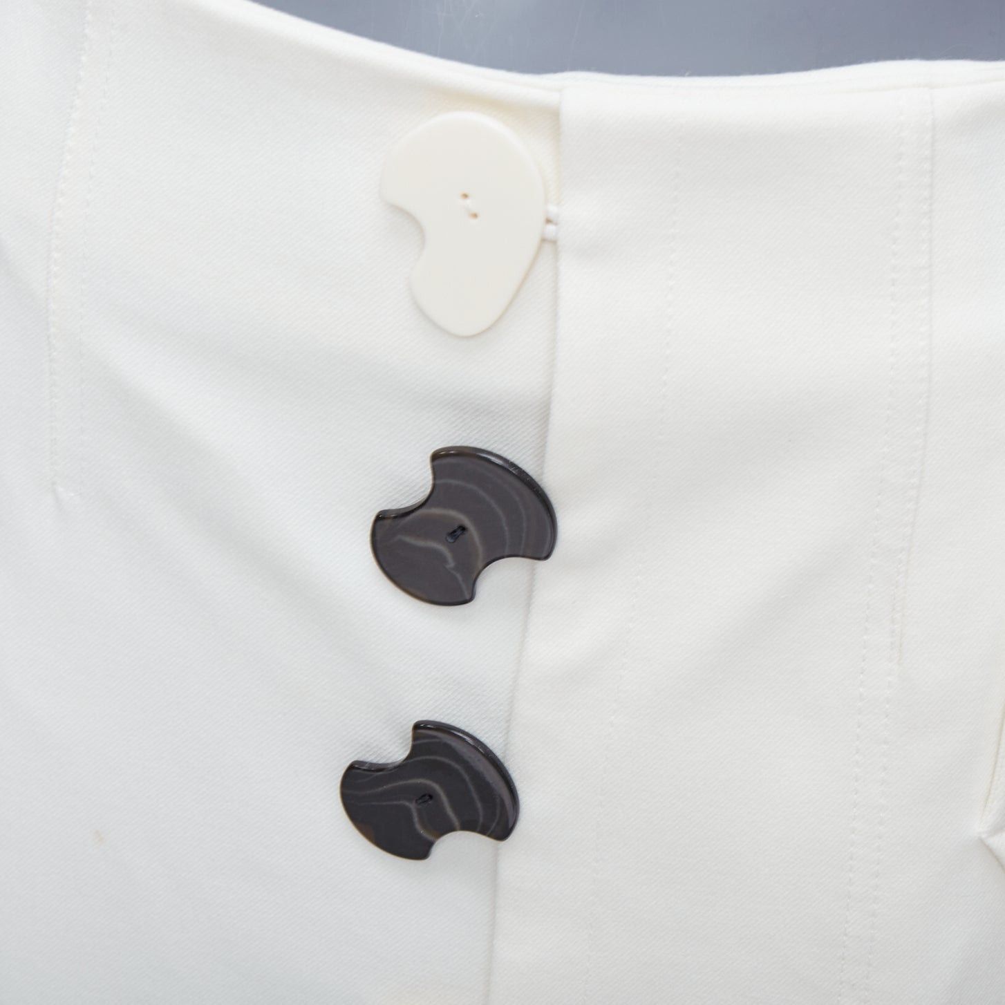 Tibi TIBI white structural buttons asymmetric darted pencil skirt US0 XS Size 26" / US 2 / IT 38 - 2 Thumbnail