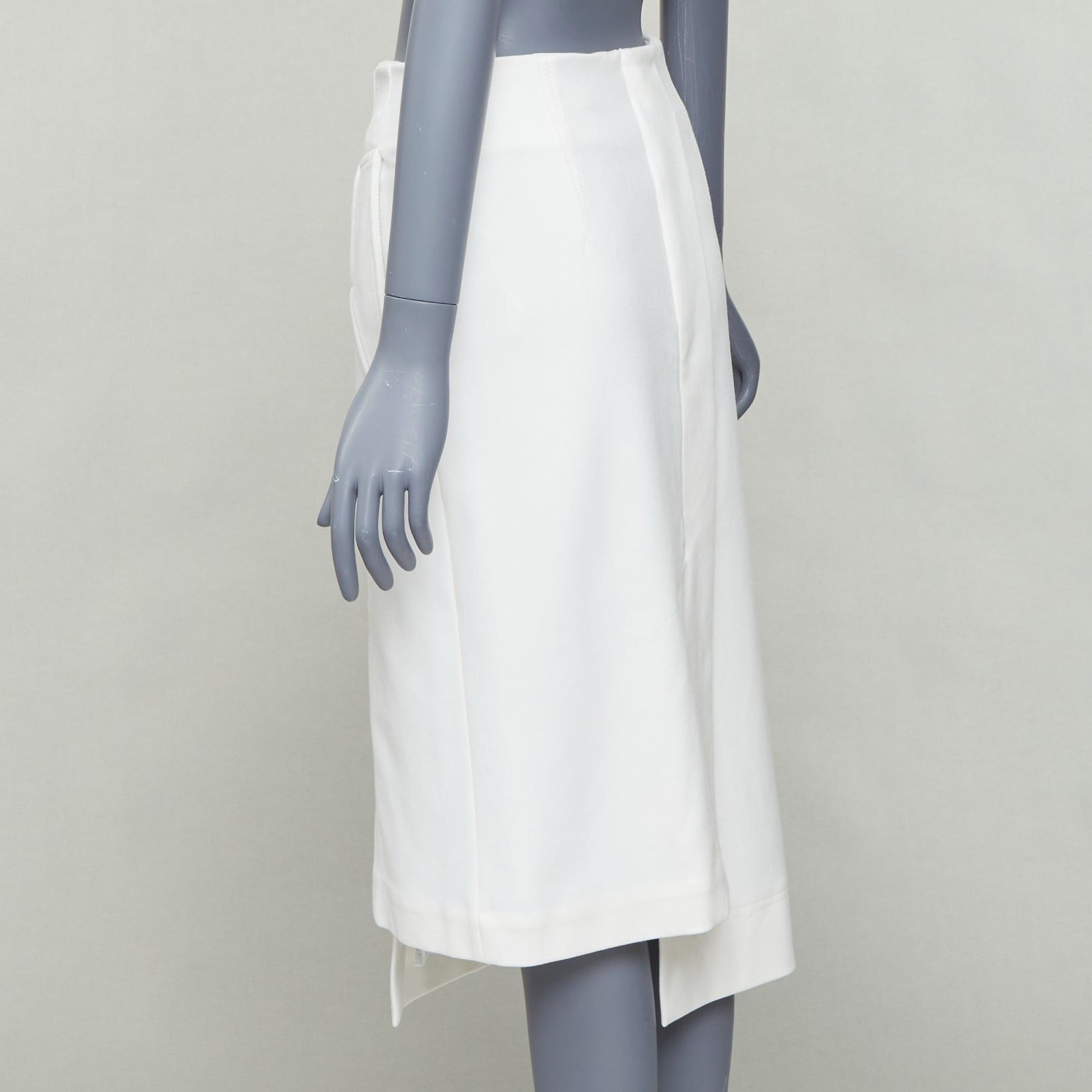 Tibi TIBI white structural buttons asymmetric darted pencil skirt US0 XS Size 26" / US 2 / IT 38 - 6 Thumbnail