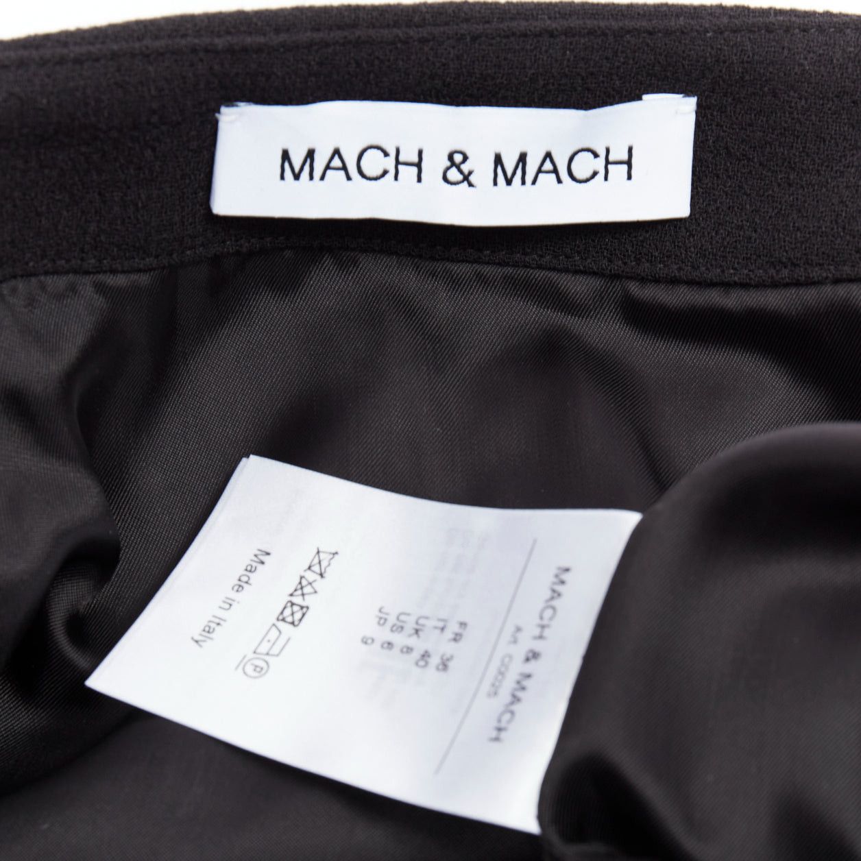 MACH & MACH MACH & MACH 2022 100% wool black scalloped bow wrap skirt FR36 XS Size 27" / US 4 / IT 40 - 8 Thumbnail