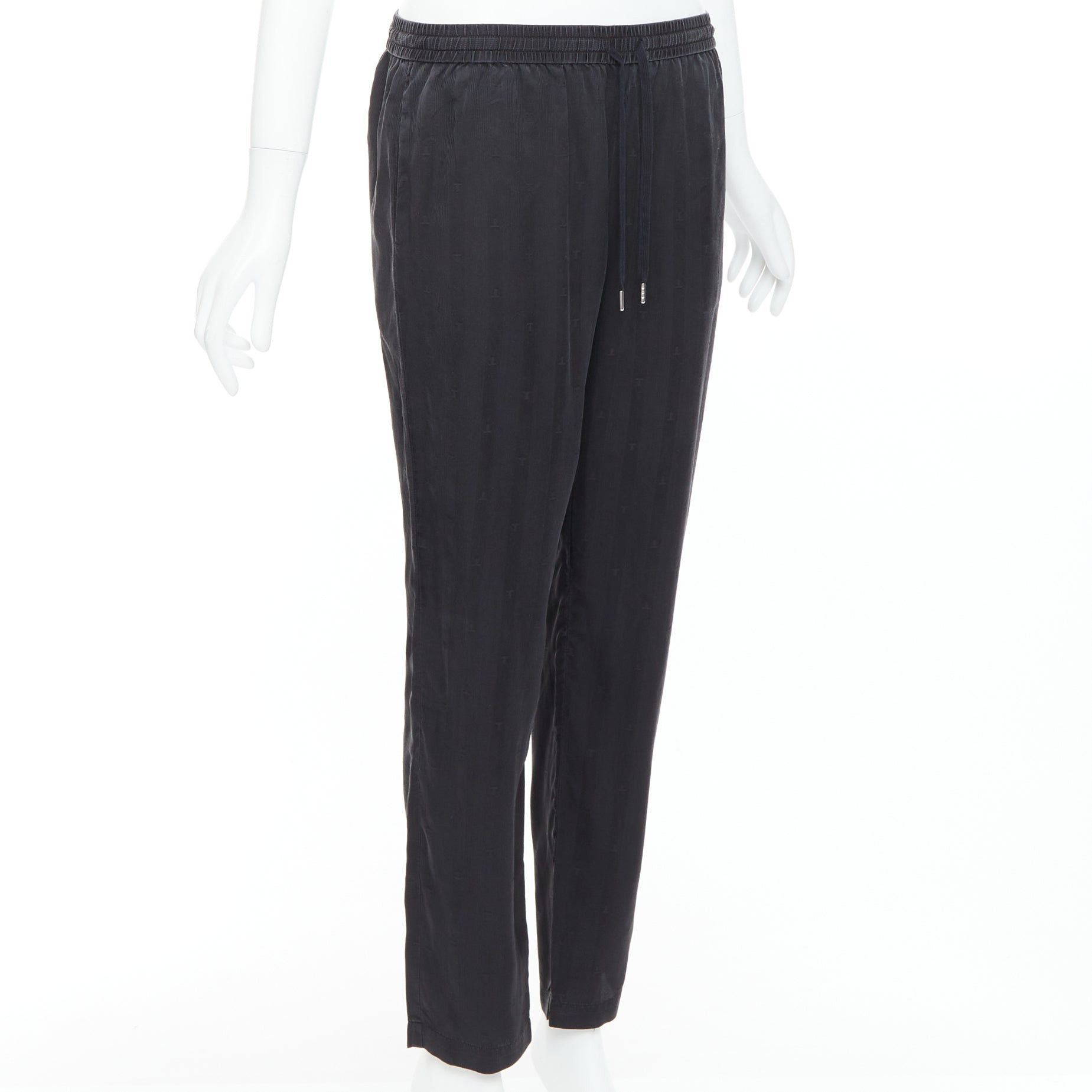 T by Alexander Wang ALEXANDER WANG T black 100% washed silk T logo pajama pants XS Size 26" / US 2 / IT 38 - 3 Thumbnail