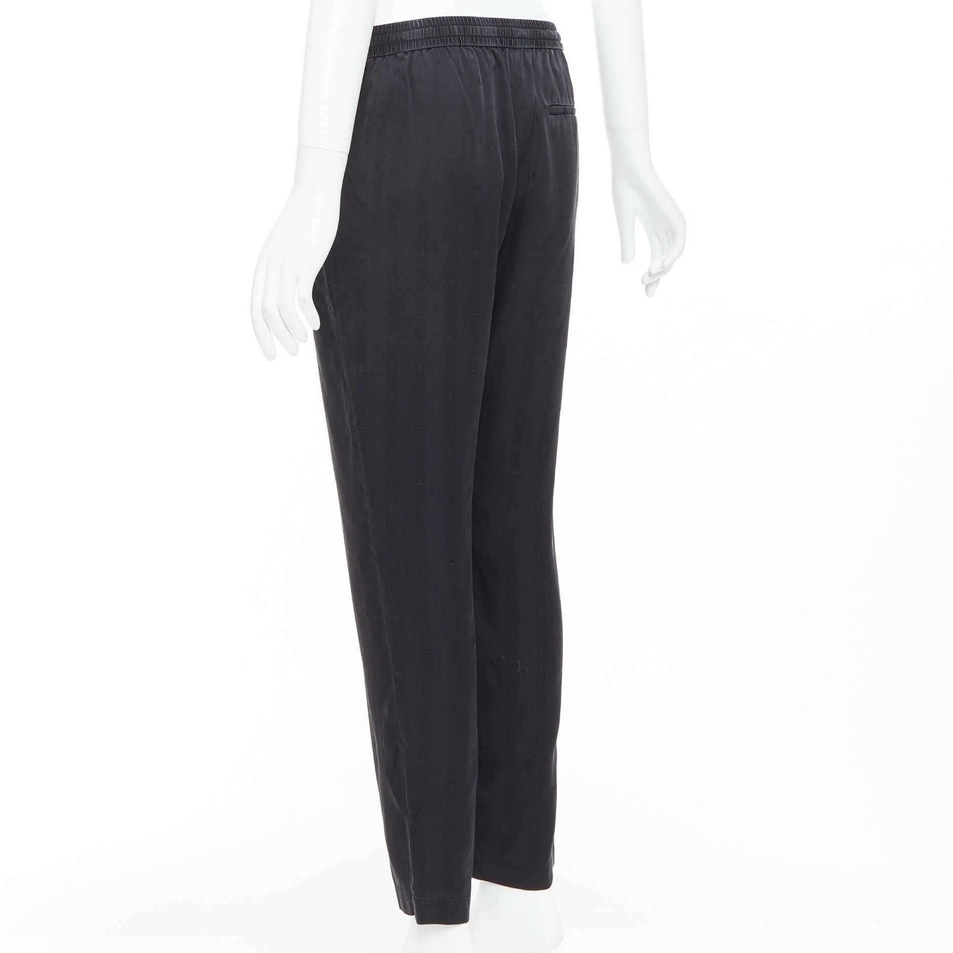 T by Alexander Wang ALEXANDER WANG T black 100% washed silk T logo pajama pants XS Size 26" / US 2 / IT 38 - 6 Thumbnail