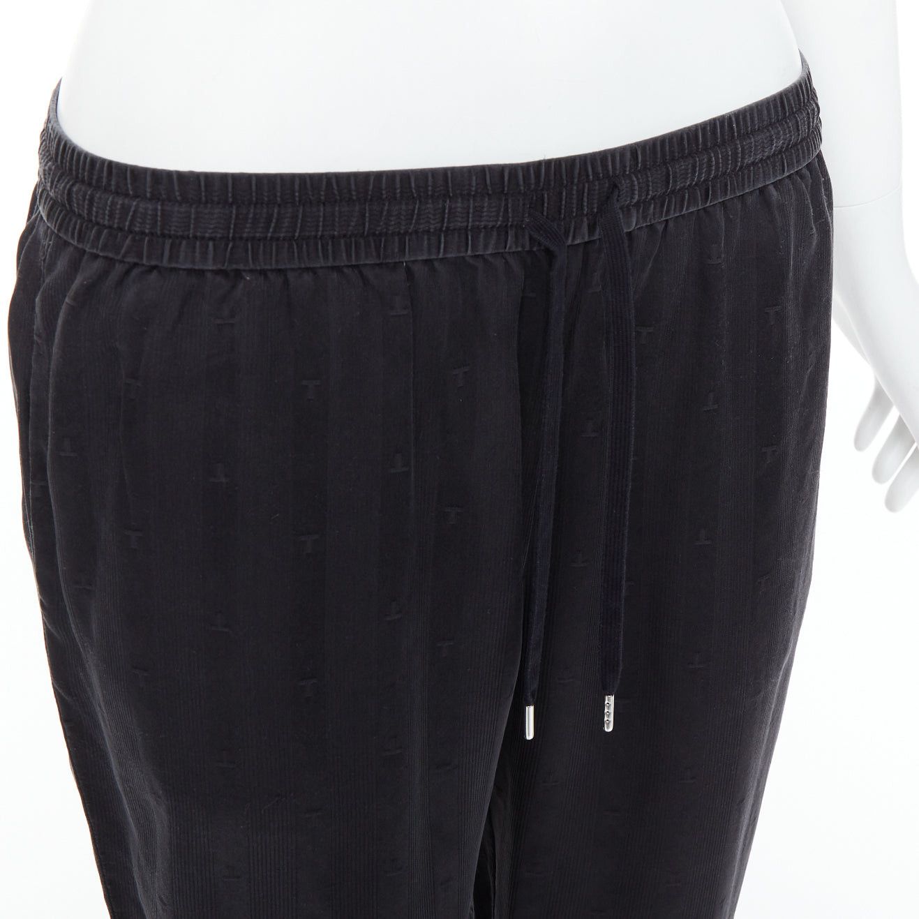 T by Alexander Wang ALEXANDER WANG T black 100% washed silk T logo pajama pants XS Size 26" / US 2 / IT 38 - 2 Thumbnail