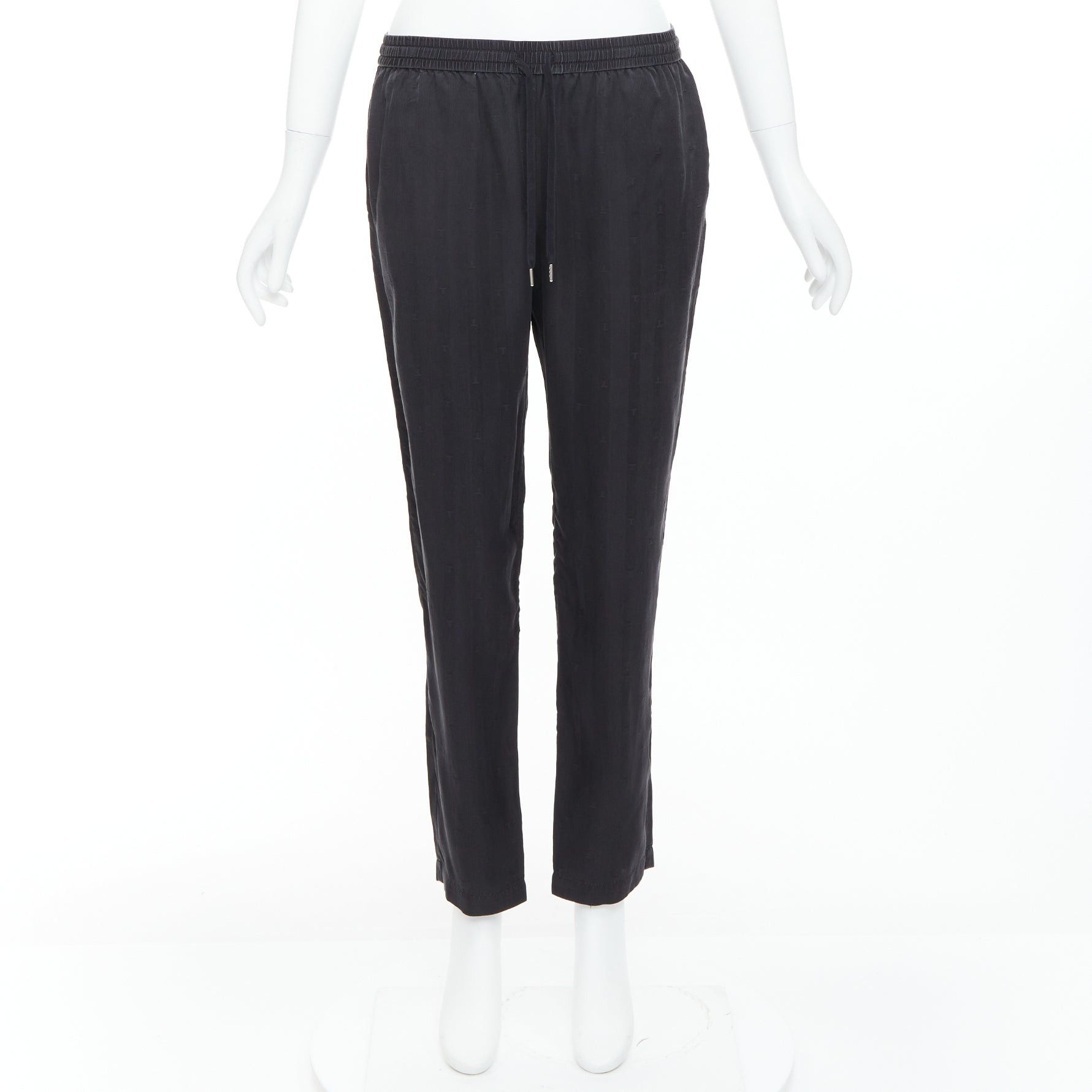 T by Alexander Wang ALEXANDER WANG T black 100% washed silk T logo pajama pants XS Size 26" / US 2 / IT 38 - 9 Thumbnail