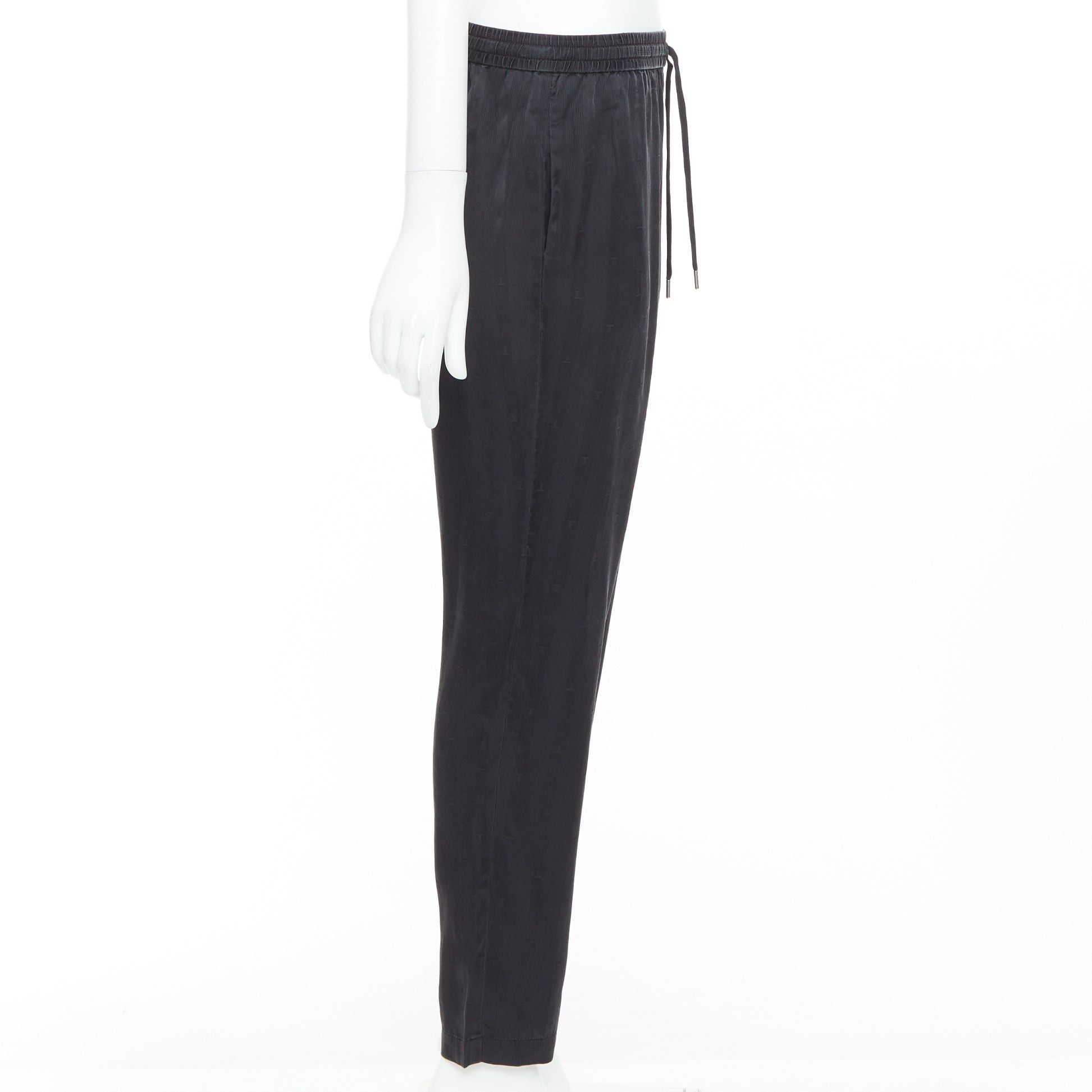 T by Alexander Wang ALEXANDER WANG T black 100% washed silk T logo pajama pants XS Size 26" / US 2 / IT 38 - 4 Thumbnail