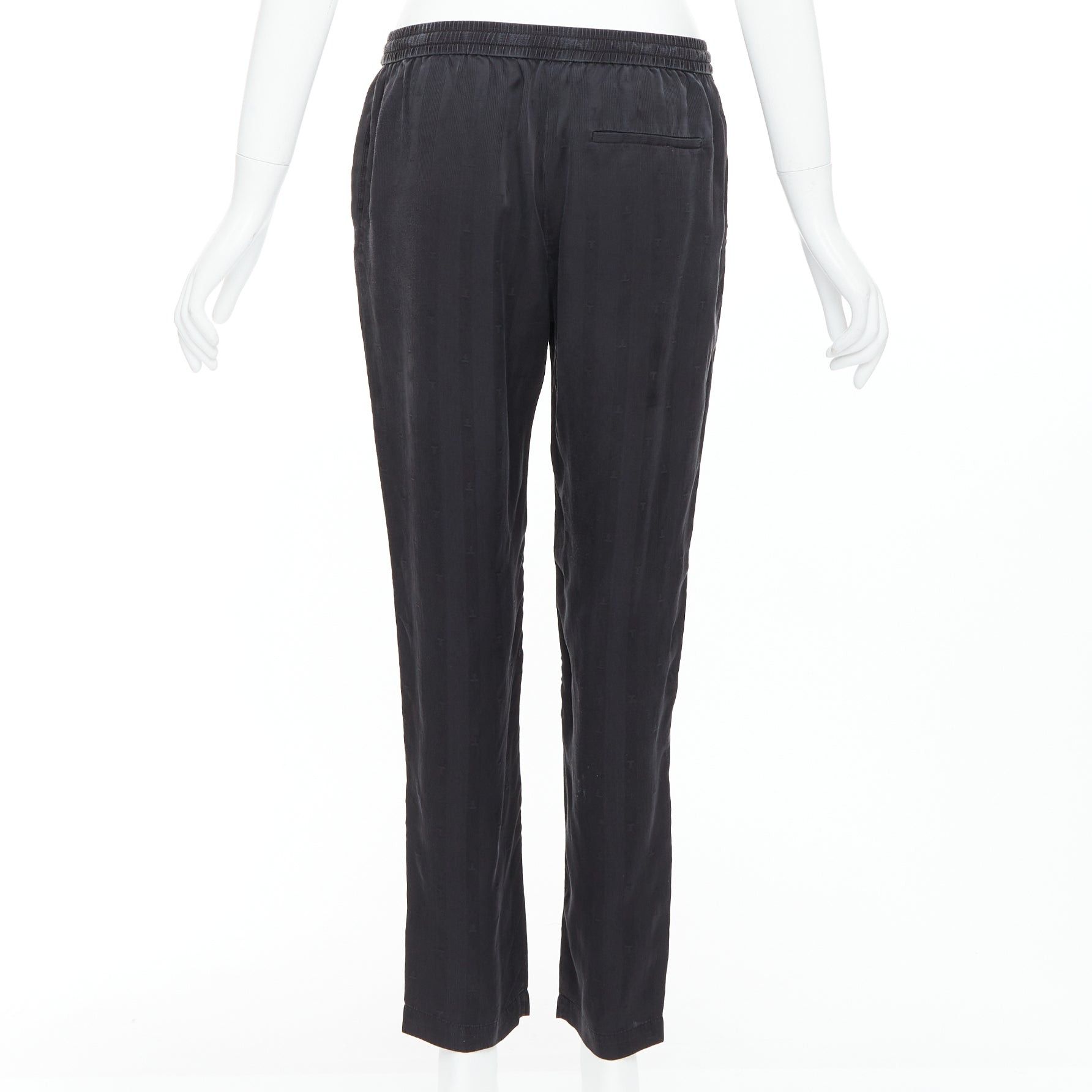 T by Alexander Wang ALEXANDER WANG T black 100% washed silk T logo pajama pants XS Size 26" / US 2 / IT 38 - 5 Thumbnail