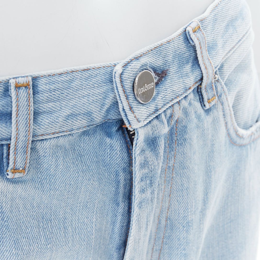 Toteme TOTEME Twisted Seam light blue washed denim asymmetric jeans 27" Size 27" / US 4 / IT 40 - 8 Thumbnail